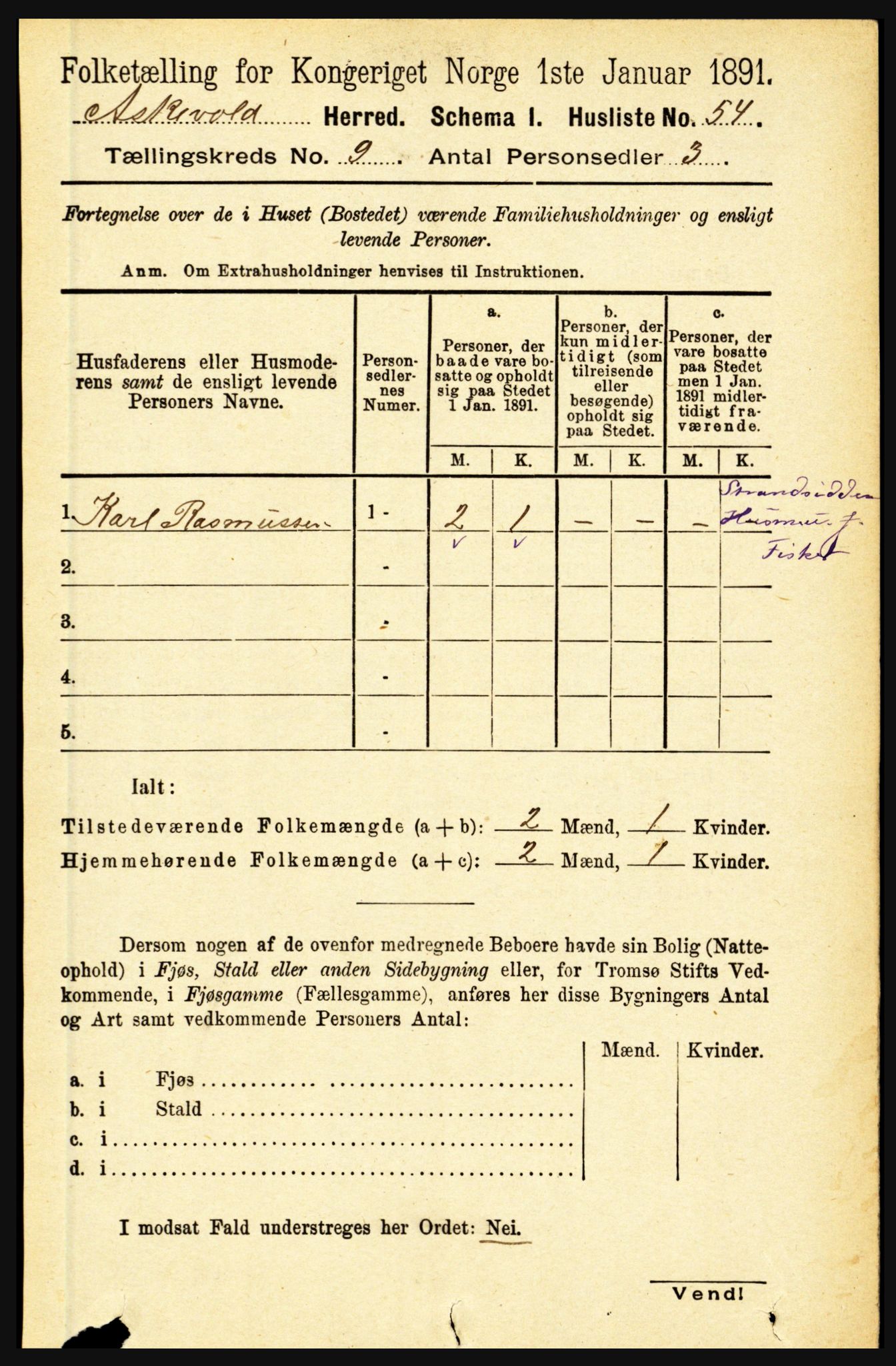 RA, 1891 census for 1428 Askvoll, 1891, p. 2545