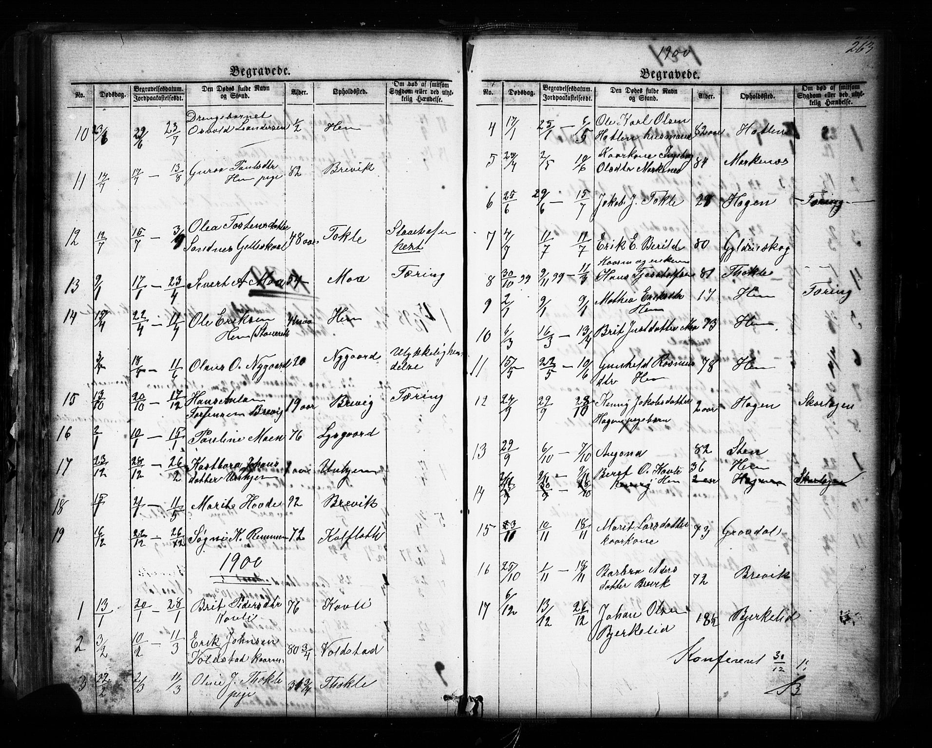 Ministerialprotokoller, klokkerbøker og fødselsregistre - Møre og Romsdal, SAT/A-1454/545/L0588: Parish register (copy) no. 545C02, 1867-1902, p. 263