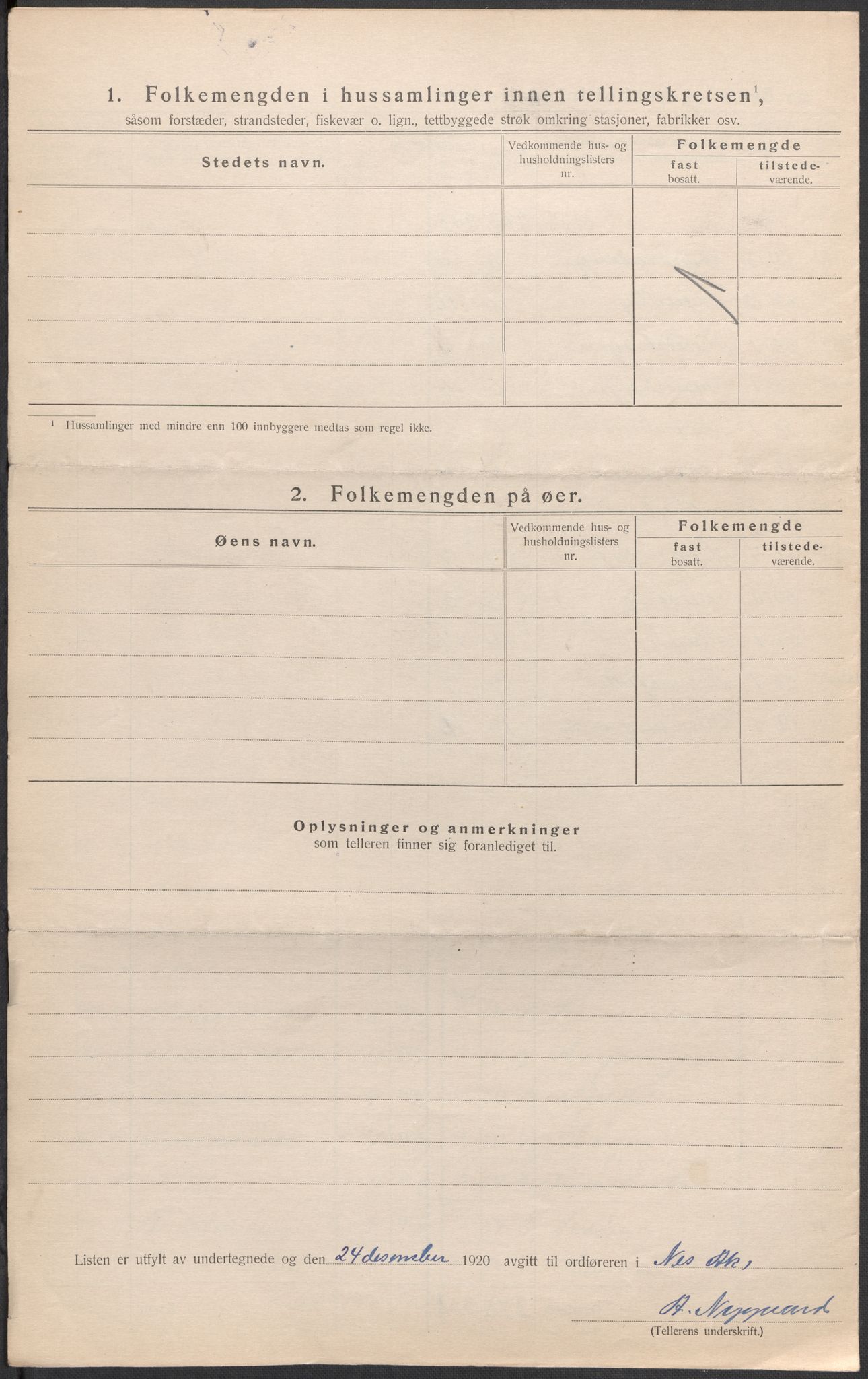 SAO, 1920 census for Nes, 1920, p. 48