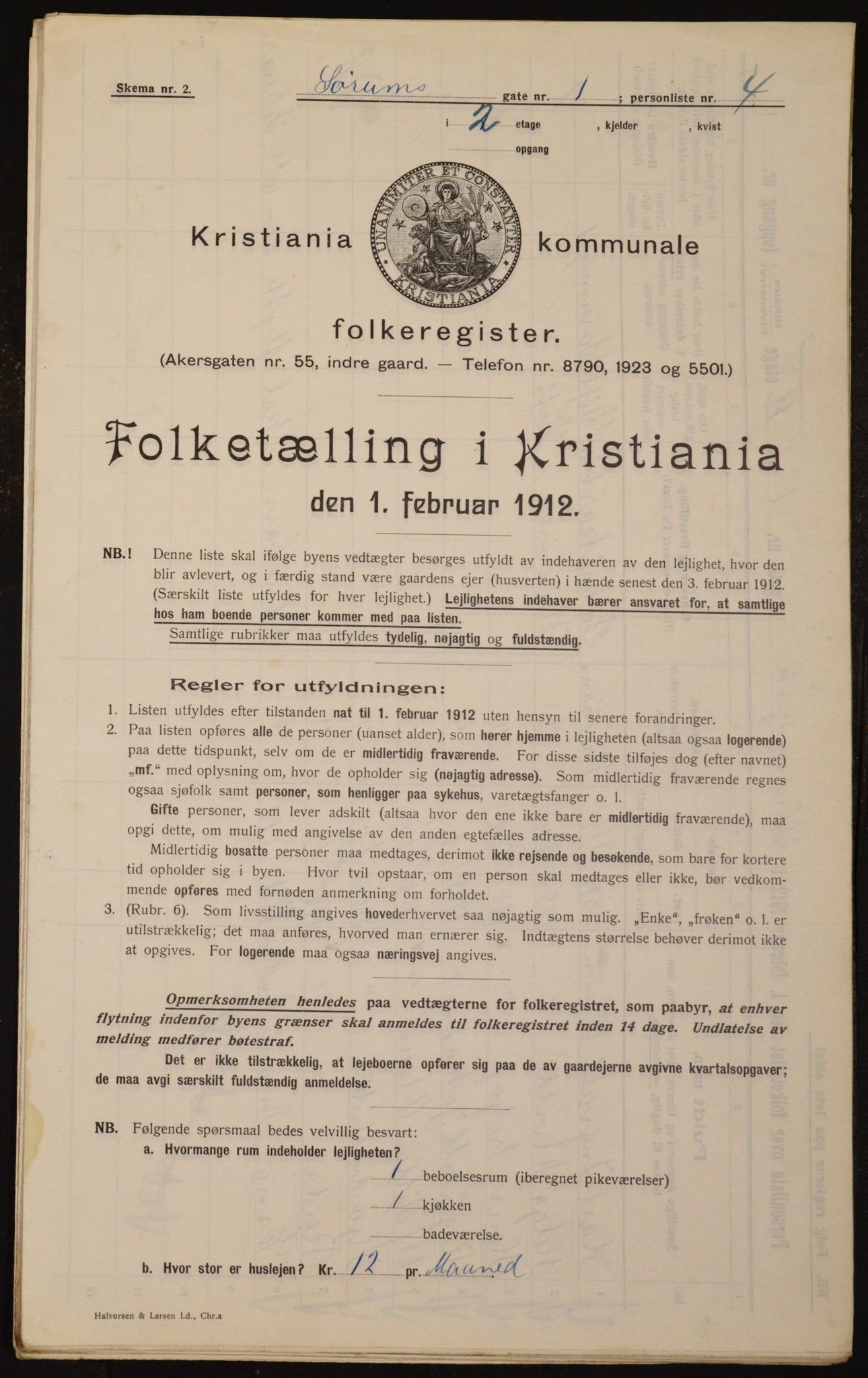OBA, Municipal Census 1912 for Kristiania, 1912, p. 106953