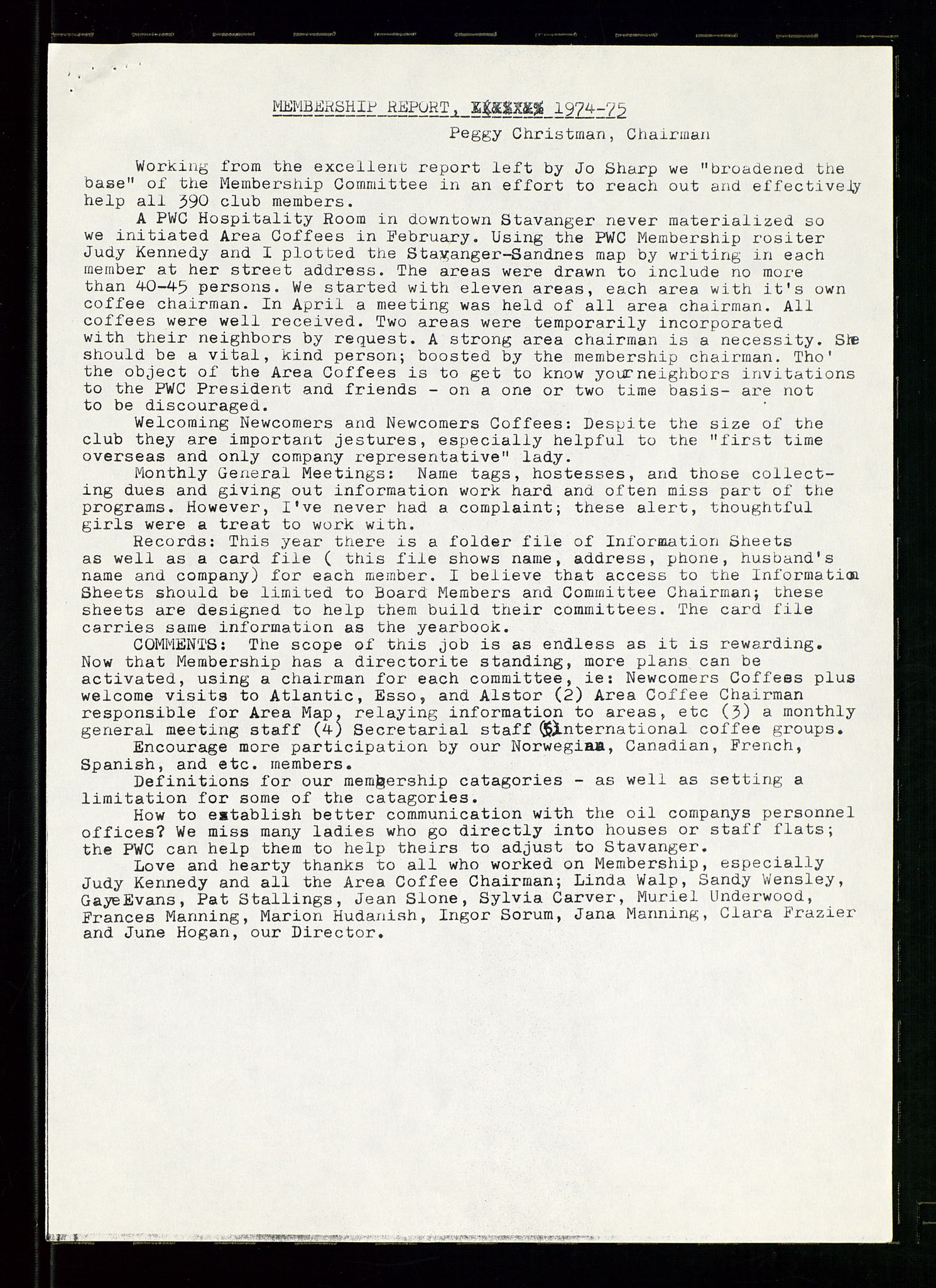 PA 1547 - Petroleum Wives Club, AV/SAST-A-101974/D/Da/L0001: President's file, 1975-1980