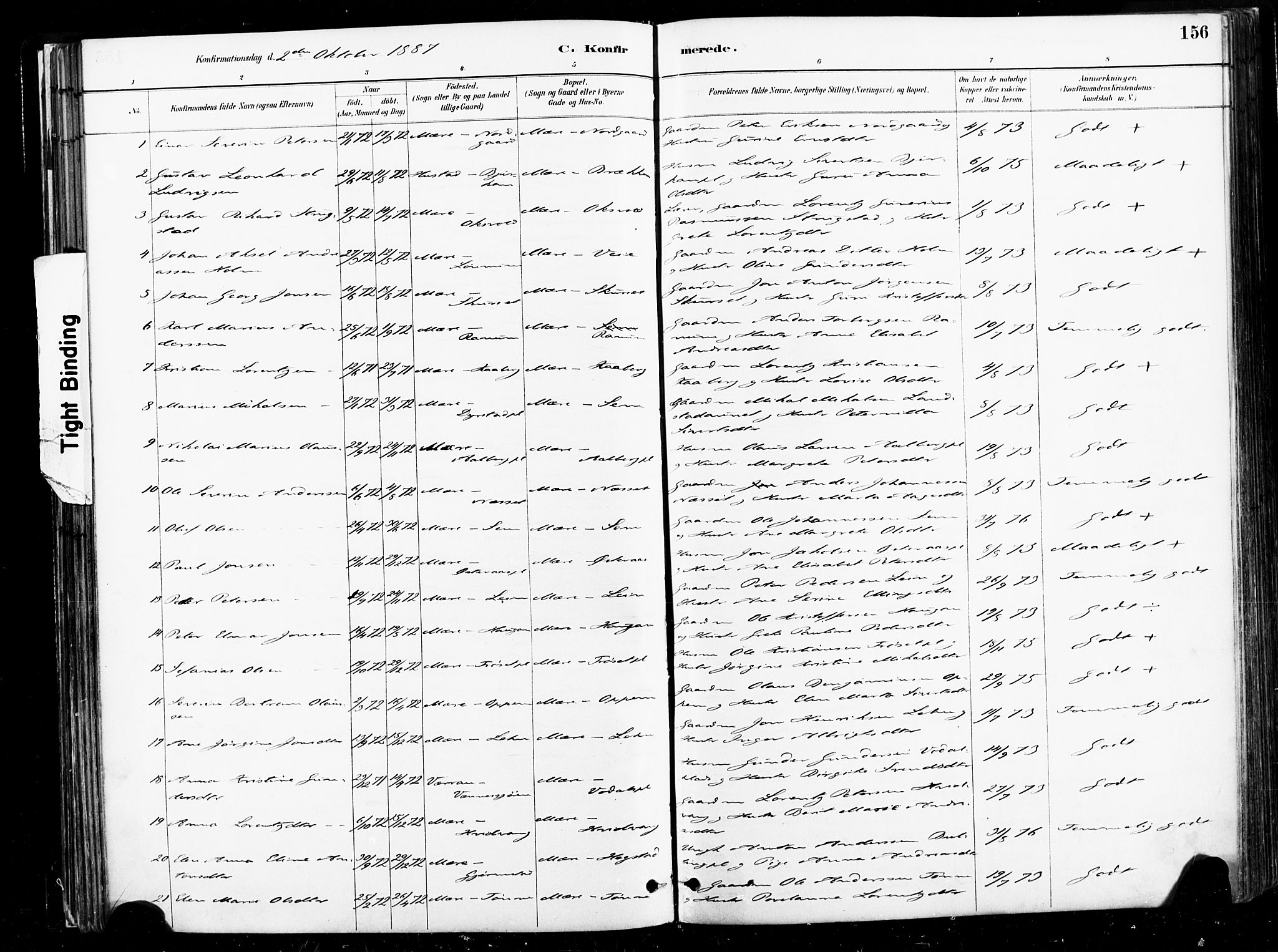 Ministerialprotokoller, klokkerbøker og fødselsregistre - Nord-Trøndelag, SAT/A-1458/735/L0351: Parish register (official) no. 735A10, 1884-1908, p. 156