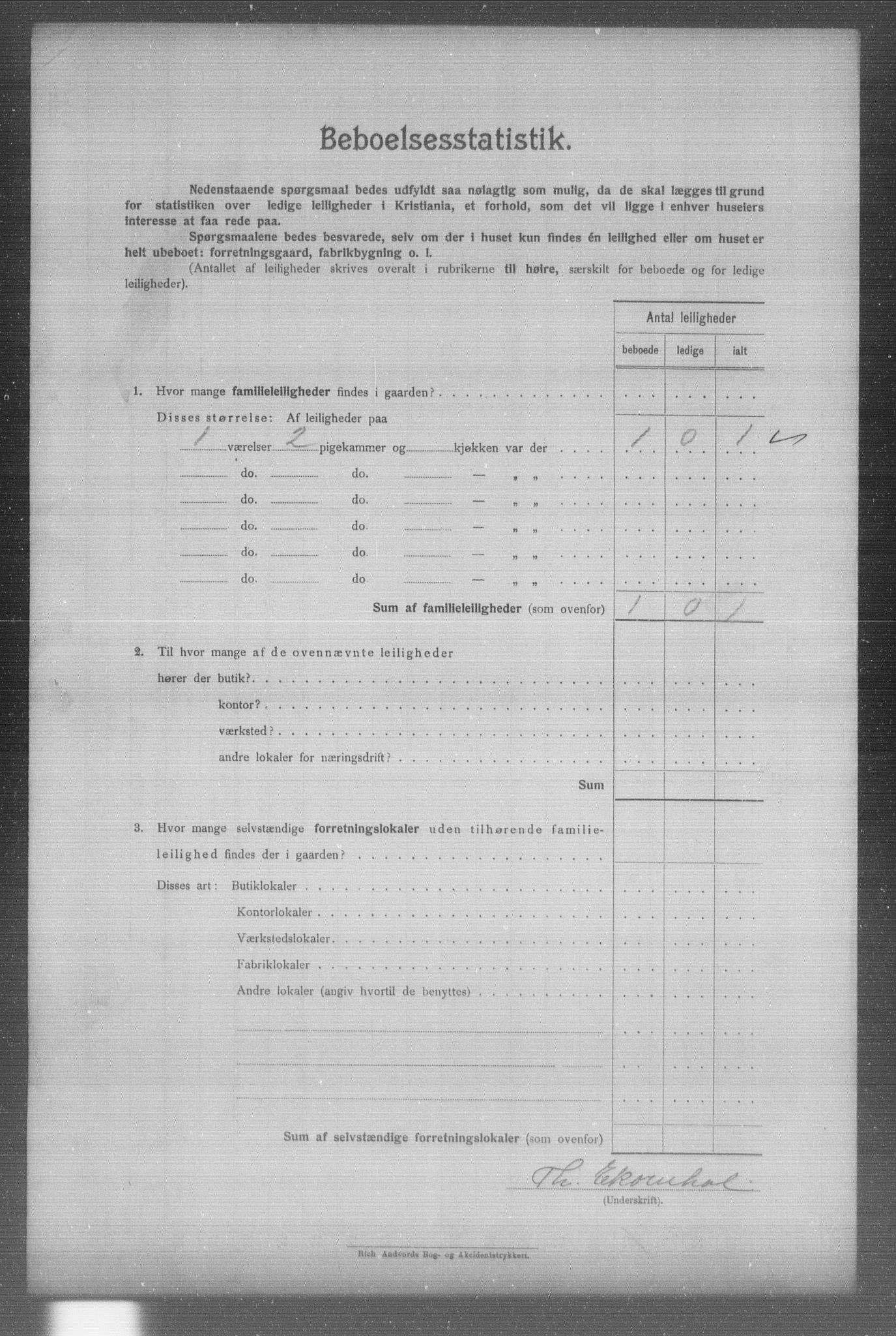 OBA, Municipal Census 1904 for Kristiania, 1904, p. 1190