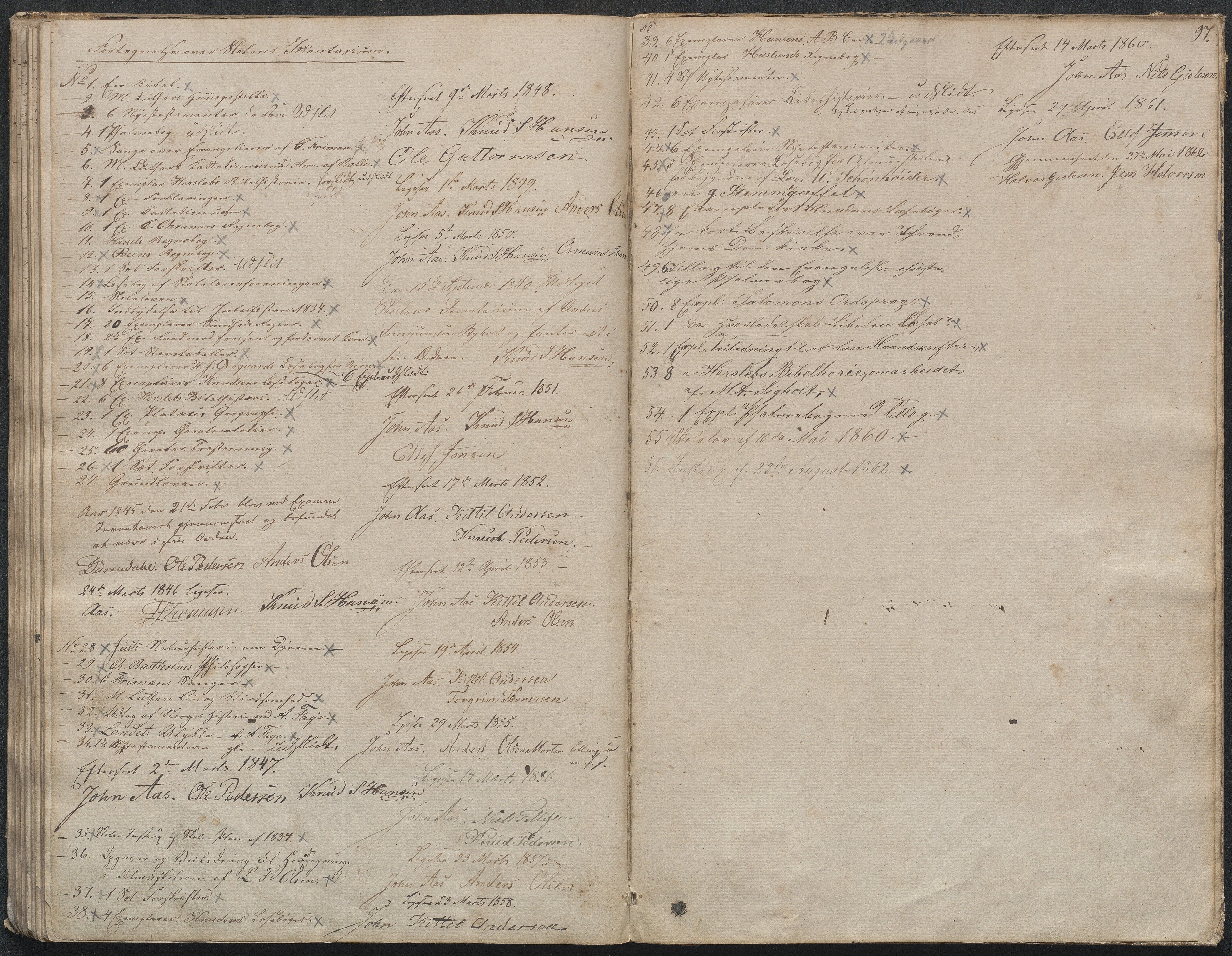 Gjerstad Kommune, Gjerstad Skole, AAMA/KA0911-550a/F02/L0003: Skolejournal/protokoll 4.skoledistrikt, 1844-1862, p. 91