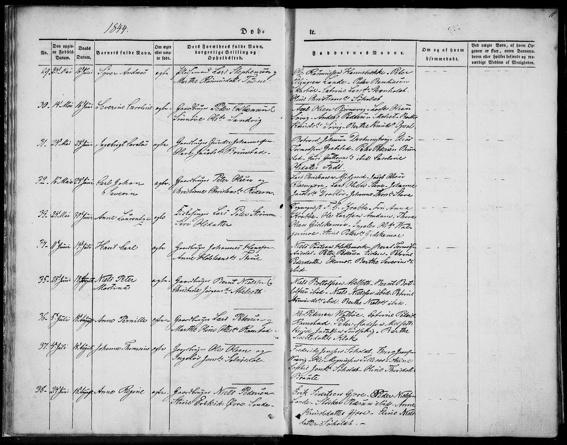 Ministerialprotokoller, klokkerbøker og fødselsregistre - Møre og Romsdal, AV/SAT-A-1454/522/L0312: Parish register (official) no. 522A07, 1843-1851, p. 11