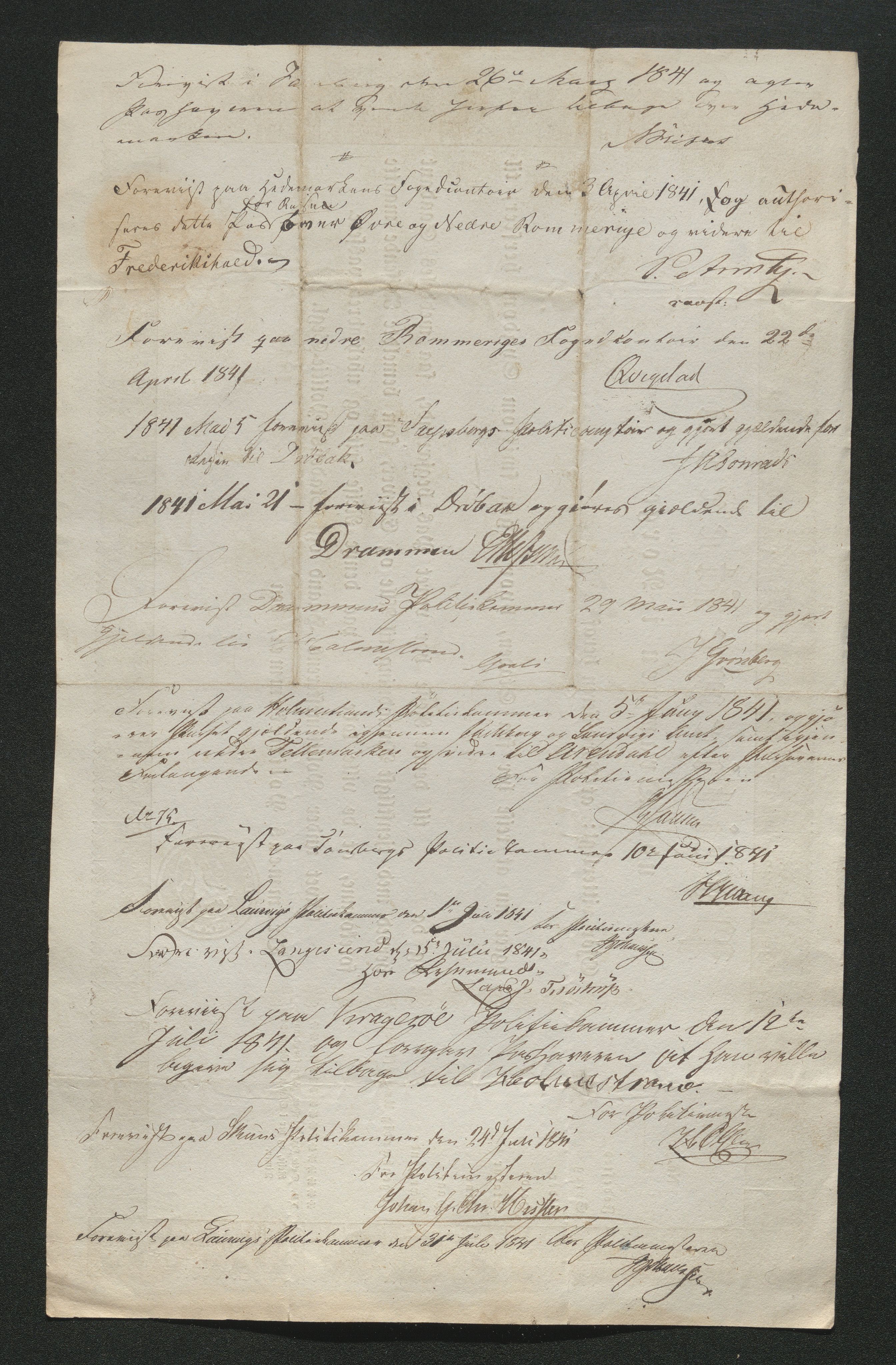 Drammen politikammer, SAKO/A-623/I/Ia/Iab/L0006: Innleverte pass, 1841-1842, p. 218