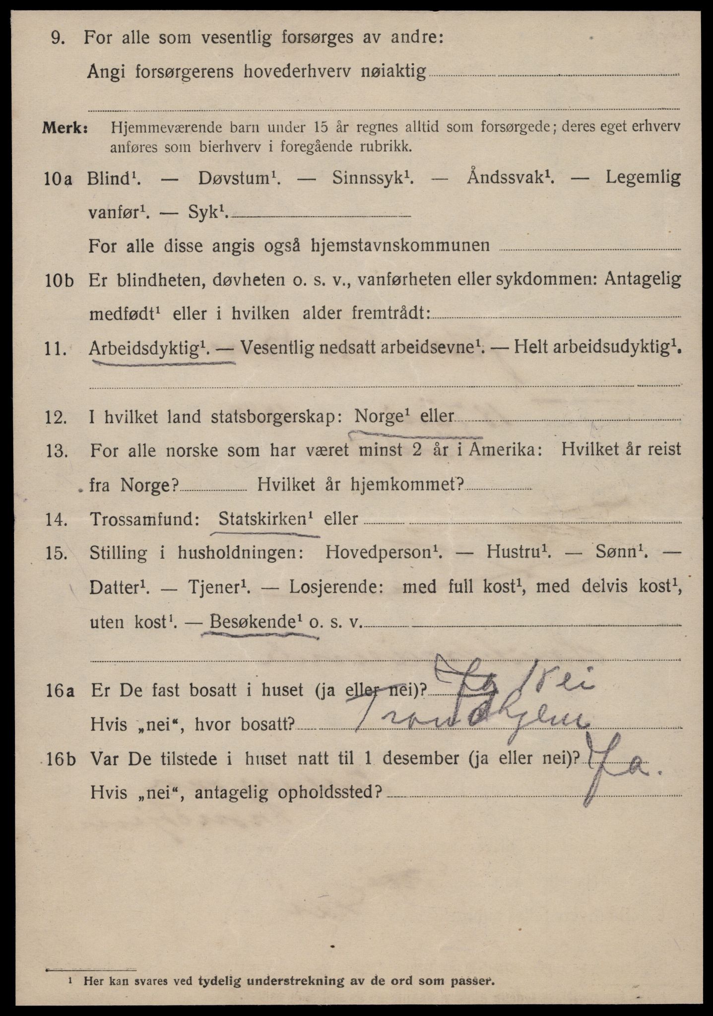 SAT, 1920 census for Kristiansund, 1920, p. 15962