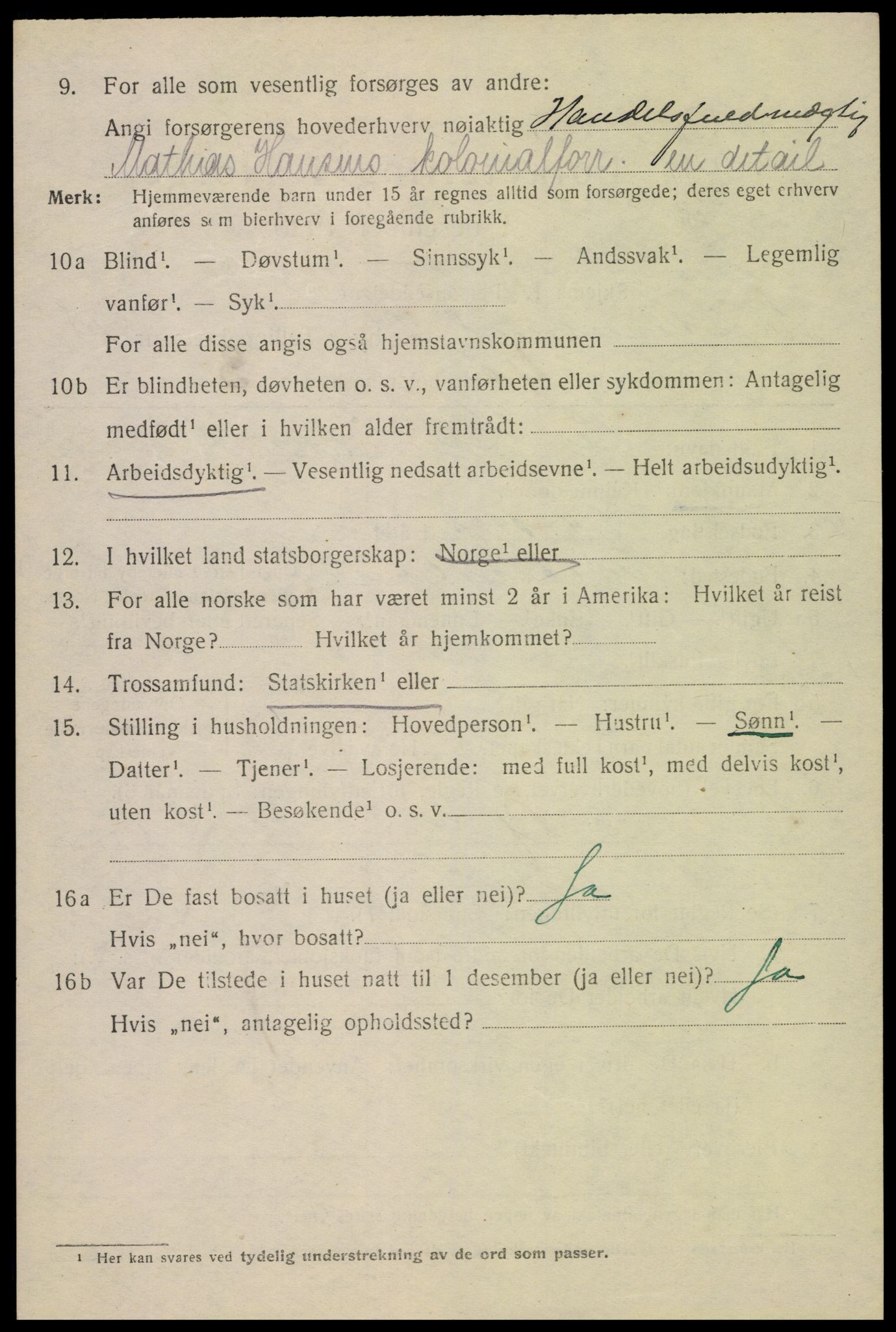 SAK, 1920 census for Kristiansand, 1920, p. 29486