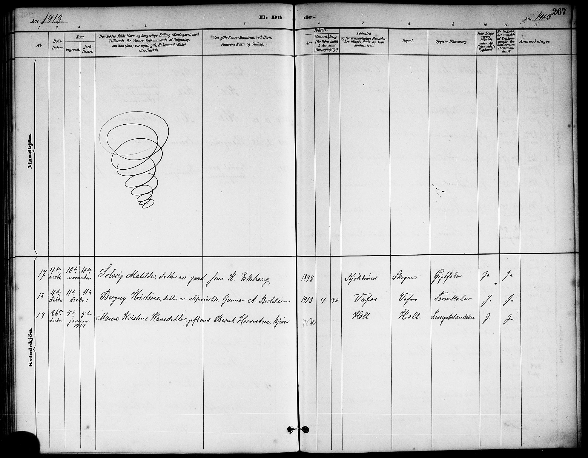 Sannidal kirkebøker, AV/SAKO-A-296/G/Ga/L0003: Parish register (copy) no. 3, 1887-1922, p. 267