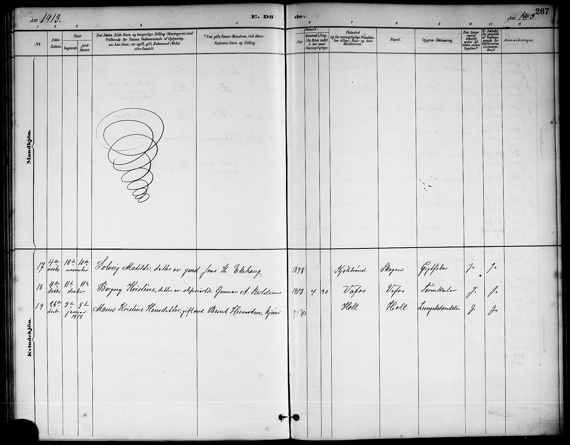 Sannidal kirkebøker, SAKO/A-296/G/Ga/L0003: Parish register (copy) no. 3, 1887-1922, p. 267