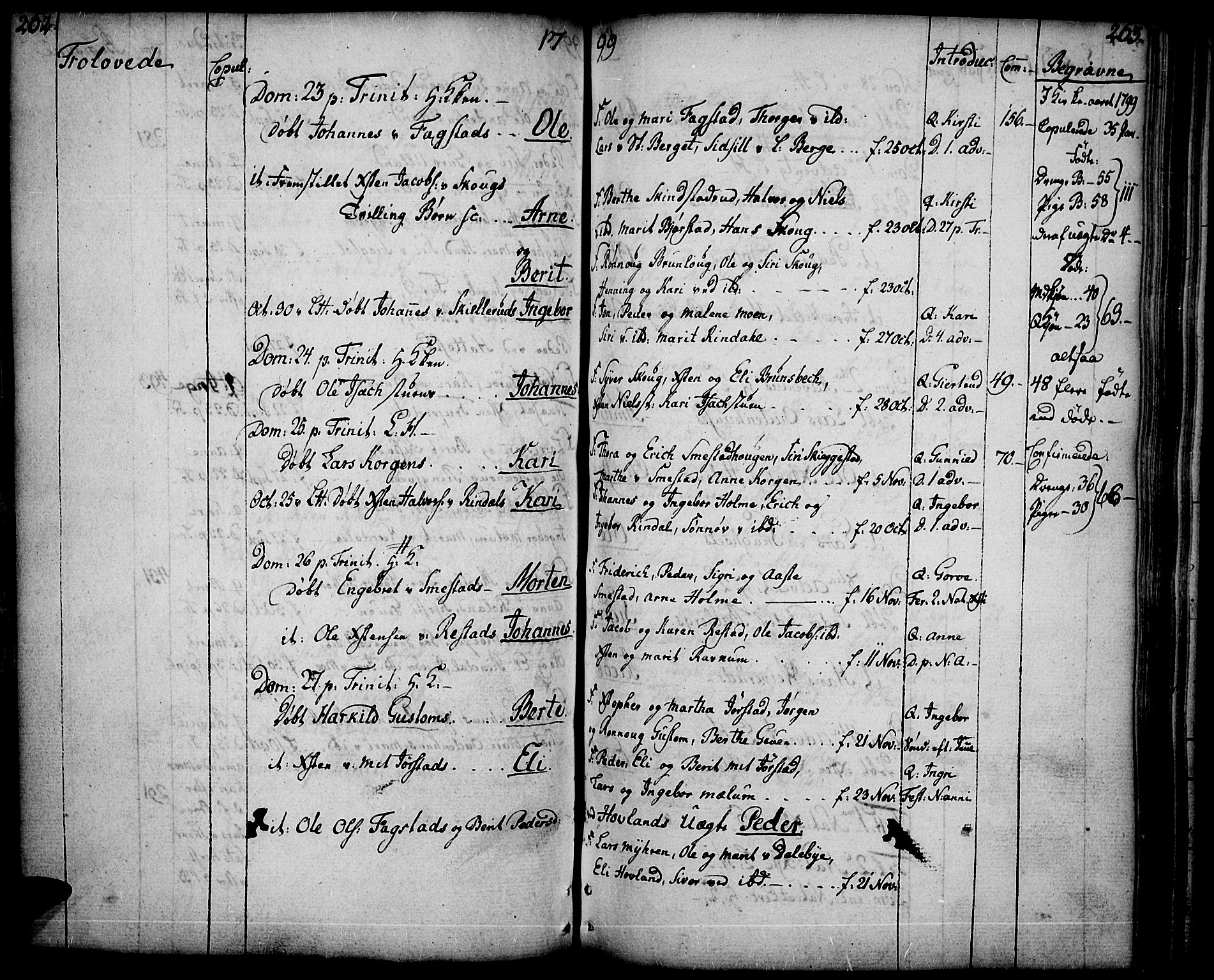 Fåberg prestekontor, AV/SAH-PREST-086/H/Ha/Haa/L0002: Parish register (official) no. 2, 1775-1818, p. 262-263