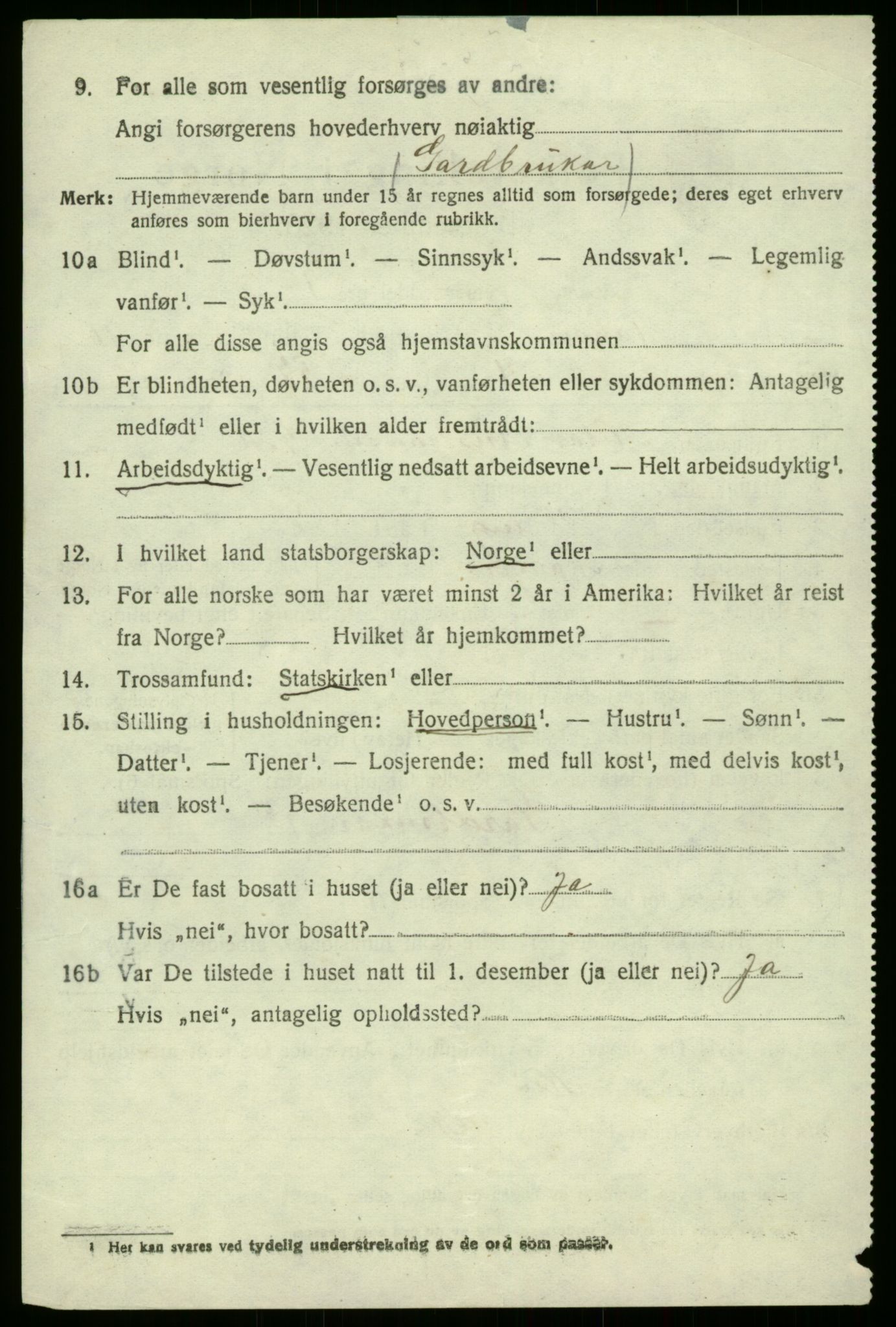 SAB, 1920 census for Manger, 1920, p. 6011