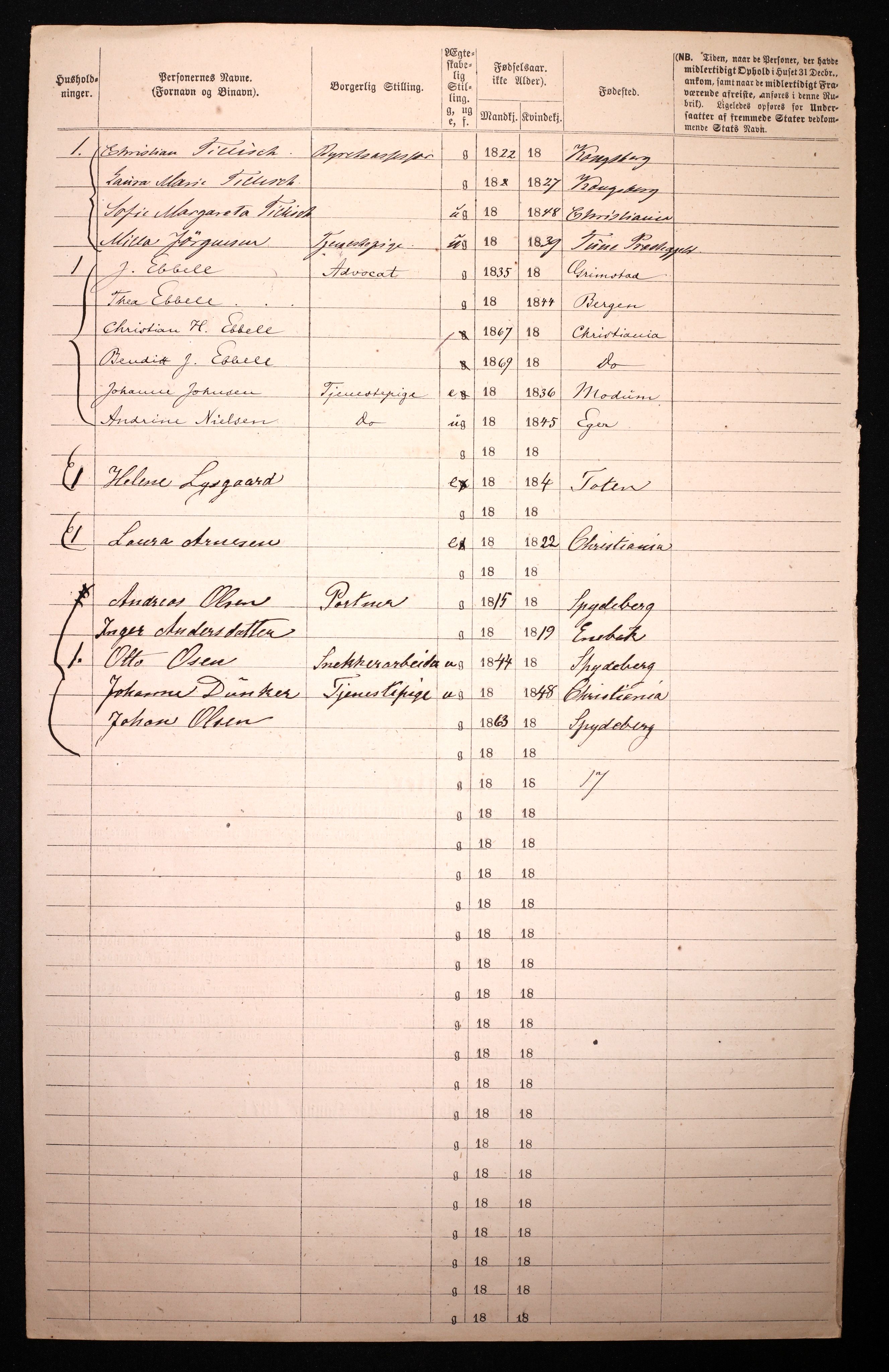 RA, 1870 census for 0301 Kristiania, 1870, p. 2728