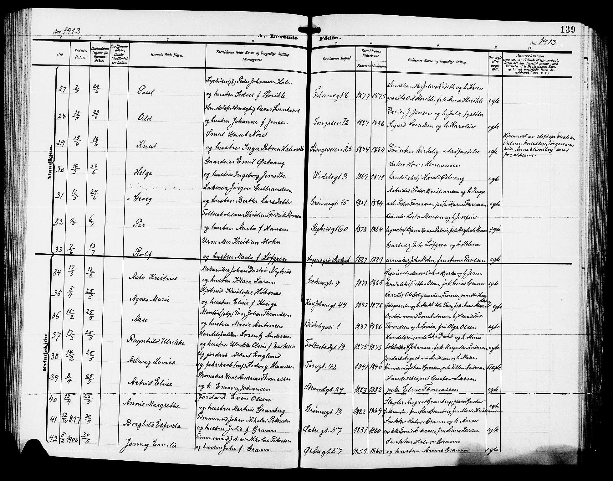 Hamar prestekontor, AV/SAH-DOMPH-002/H/Ha/Hab/L0001: Parish register (copy) no. 1, 1899-1914, p. 139