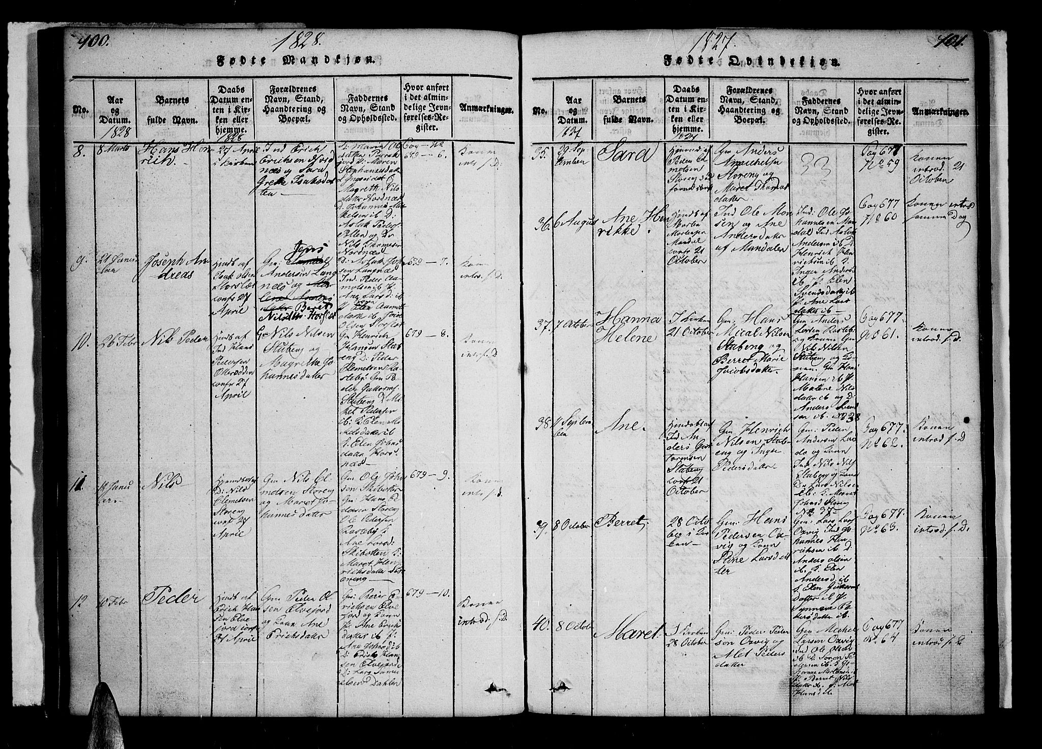 Lyngen sokneprestembete, AV/SATØ-S-1289/H/He/Hea/L0003kirke: Parish register (official) no. 3, 1822-1838, p. 100-101