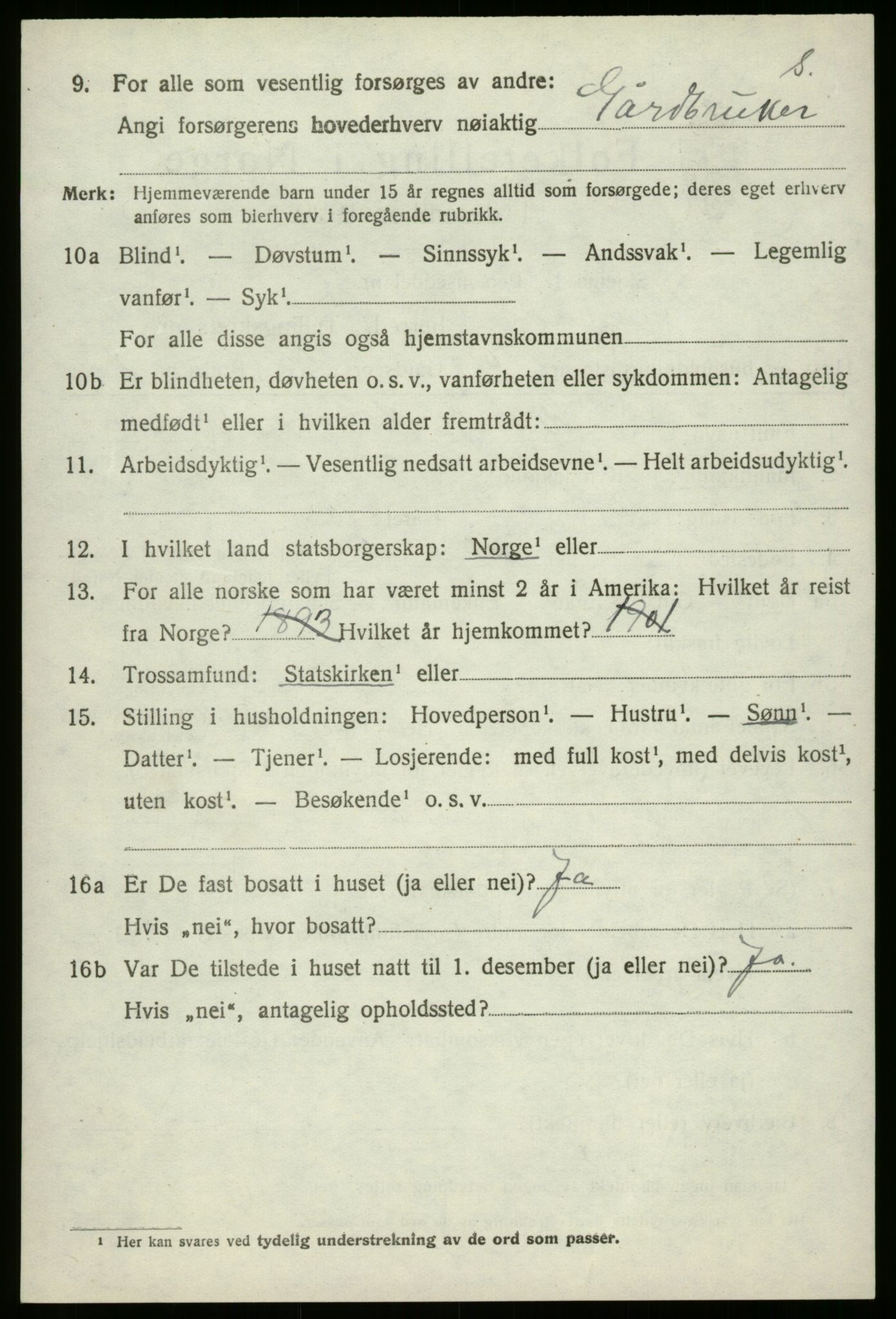 SAB, 1920 census for Innvik, 1920, p. 4638