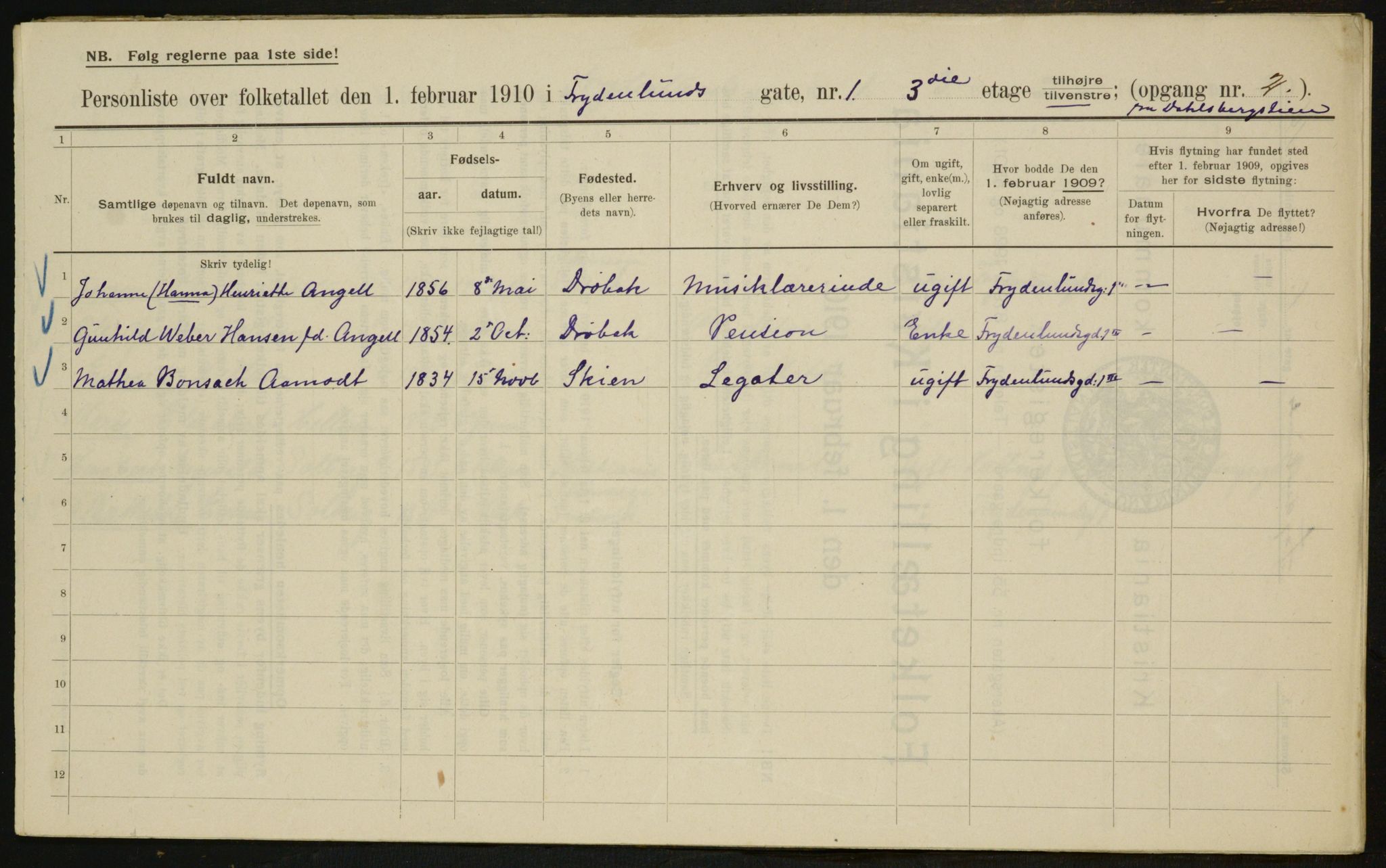 OBA, Municipal Census 1910 for Kristiania, 1910, p. 26180