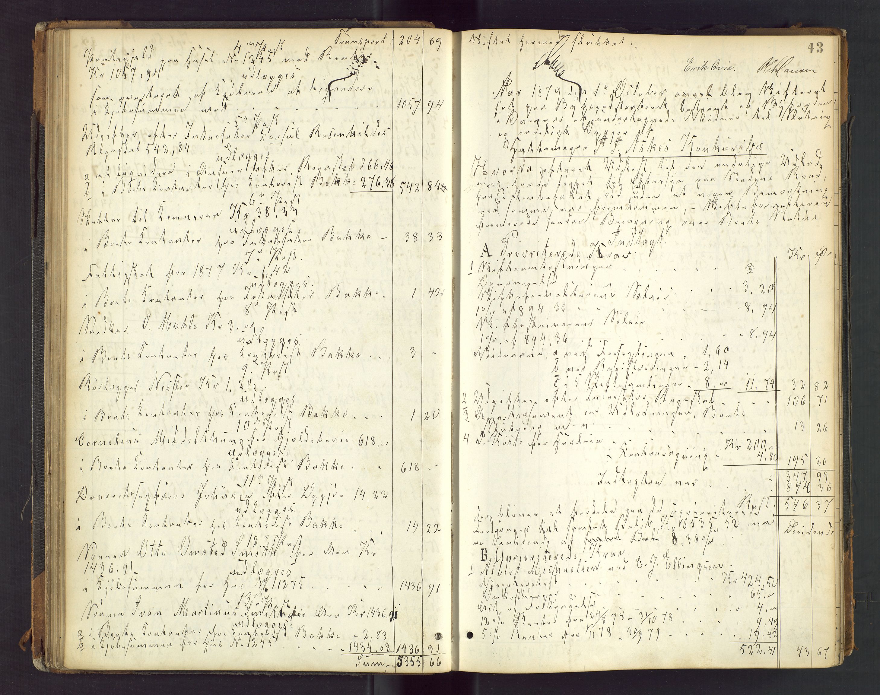 Stavanger byfogd, AV/SAST-A-101408/001/5/50/503BD/L0003: Skifteutlodningsprotokoll, 1878-1885, p. 43