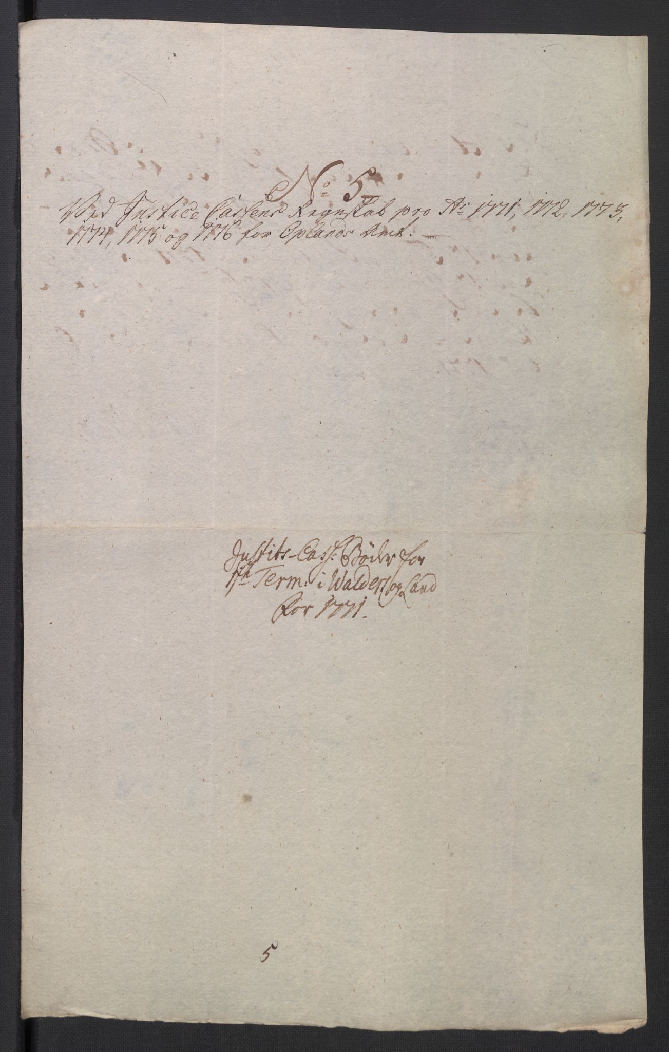 Rentekammeret inntil 1814, Reviderte regnskaper, Mindre regnskaper, AV/RA-EA-4068/Rb/L0014: Opplands amt, 1771-1779, p. 199