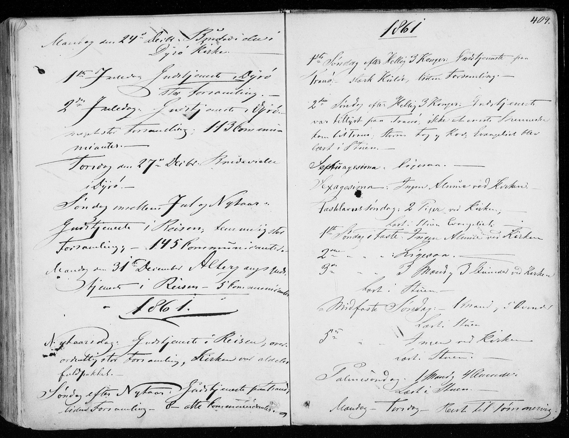 Tranøy sokneprestkontor, SATØ/S-1313/I/Ia/Iaa/L0007kirke: Parish register (official) no. 7, 1856-1866, p. 409