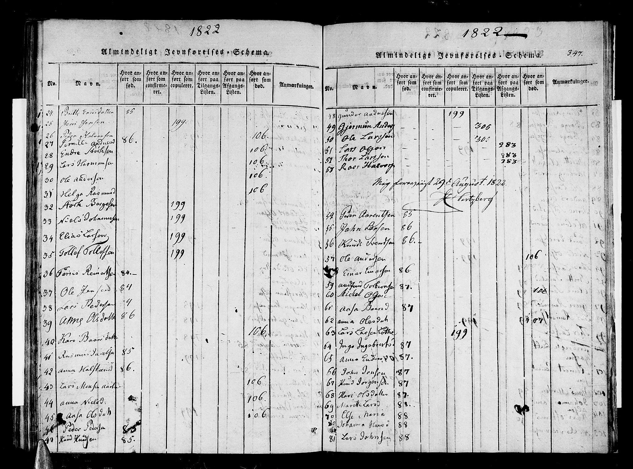 Stord sokneprestembete, AV/SAB-A-78201/H/Haa: Parish register (official) no. A 5, 1816-1825, p. 347