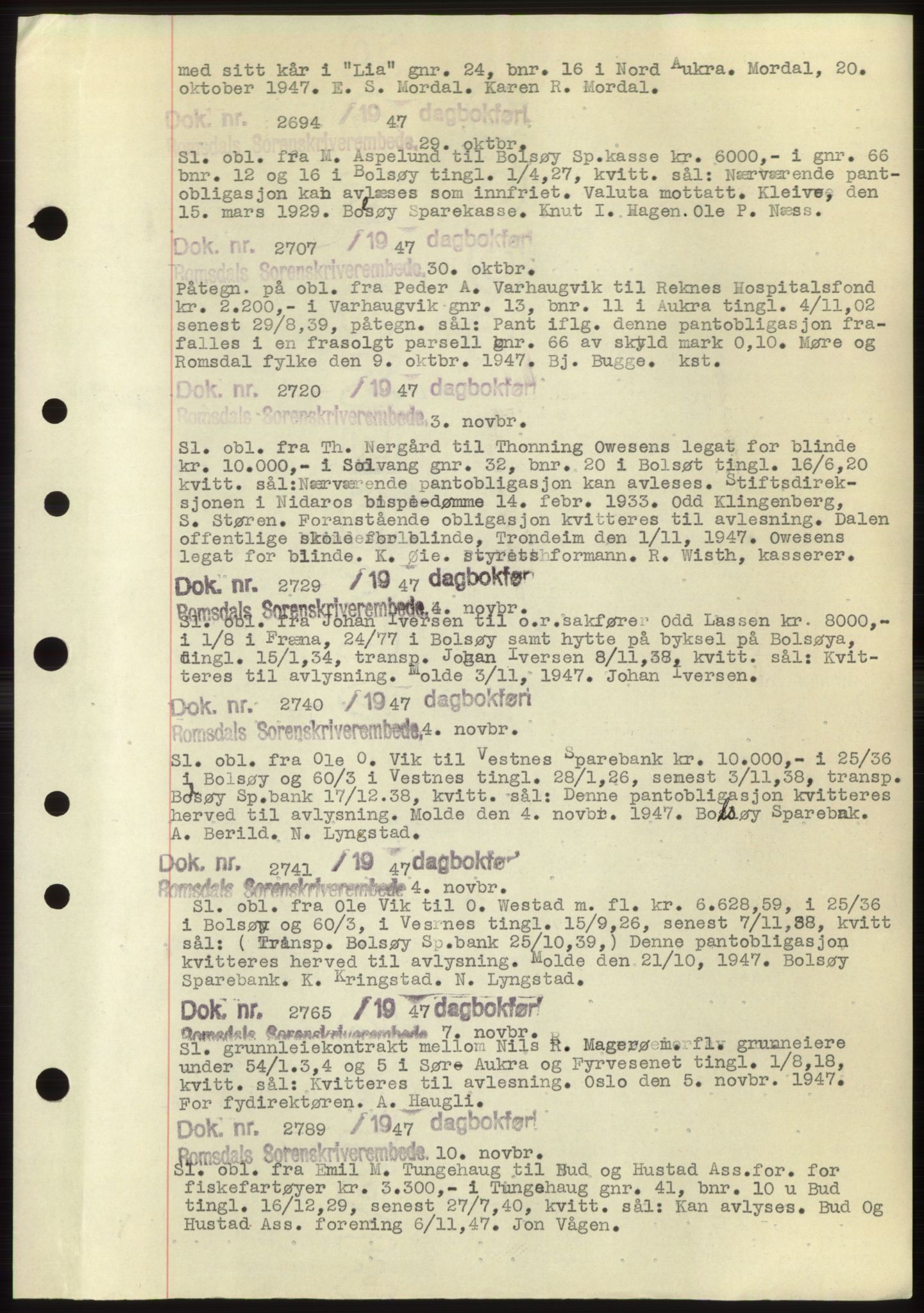 Romsdal sorenskriveri, AV/SAT-A-4149/1/2/2C: Mortgage book no. C1b, 1946-1949, Deed date: 29.10.1947