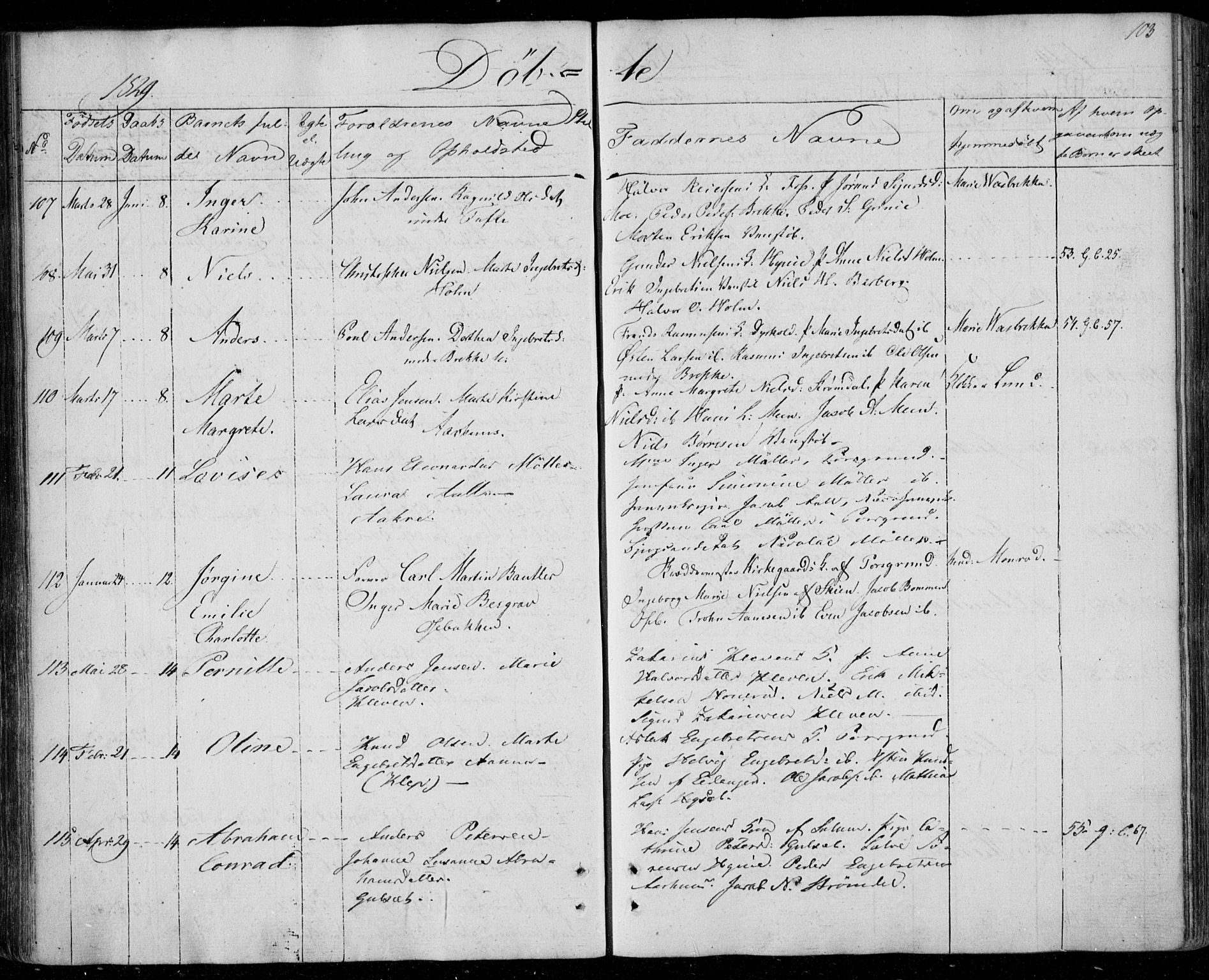 Gjerpen kirkebøker, SAKO/A-265/F/Fa/L0005: Parish register (official) no. I 5, 1823-1829, p. 103