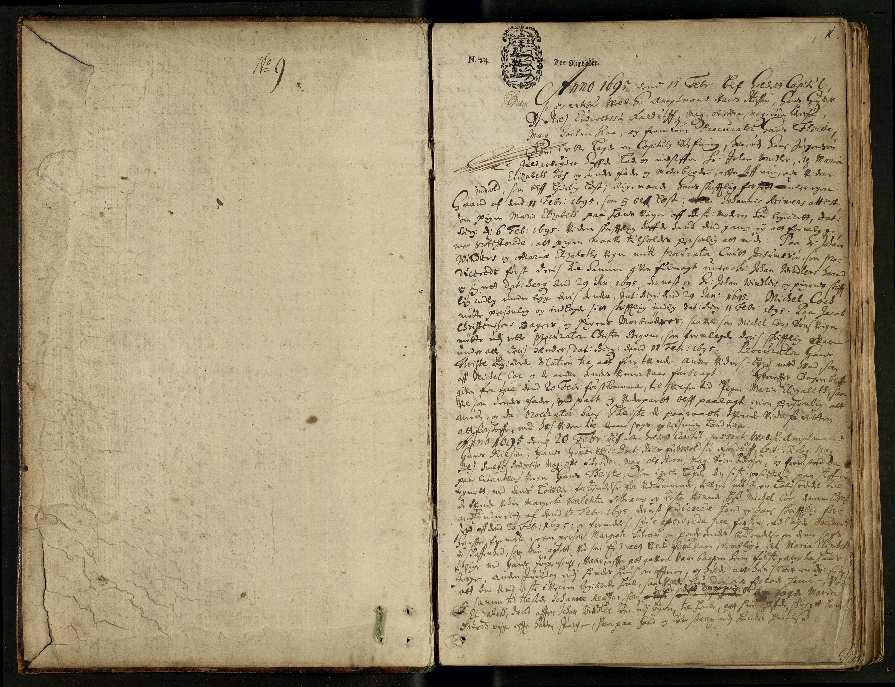 Bergen domkapittel, AV/SAB-A-100028/A/L0007: Forhandlingsprotokoller. Domkapitlet, 1695-1708