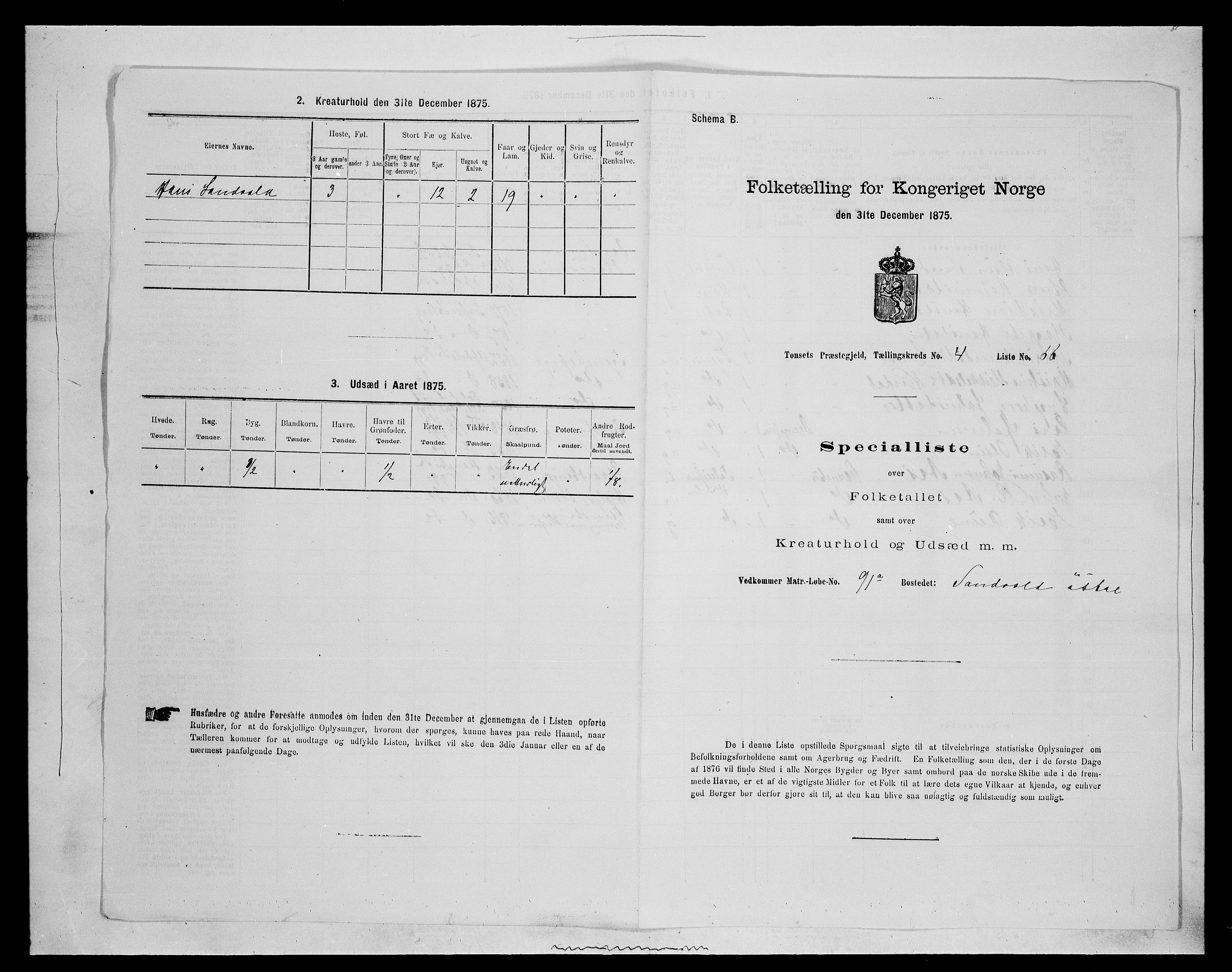 SAH, 1875 census for 0437P Tynset, 1875, p. 560