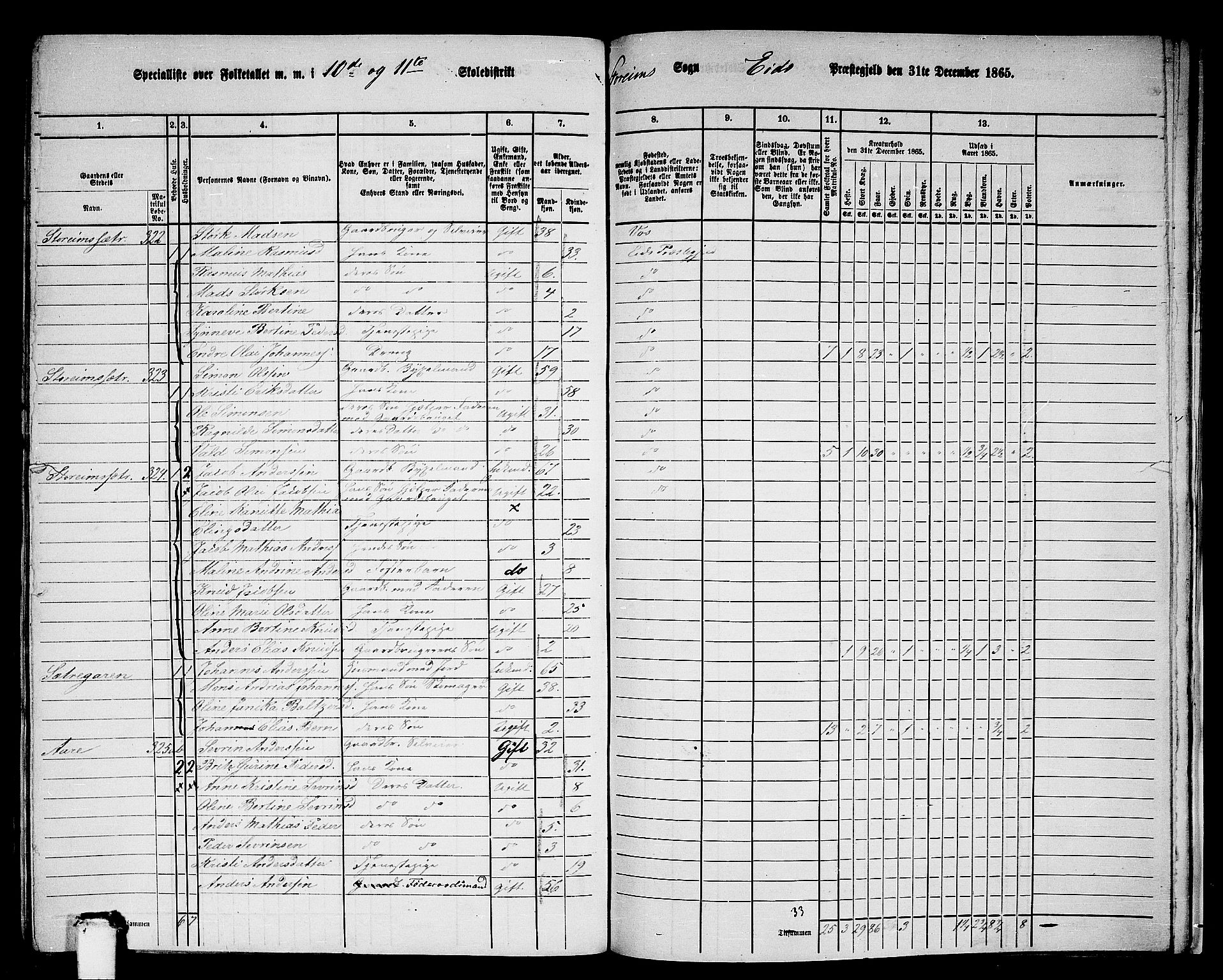 RA, 1865 census for Eid, 1865, p. 202