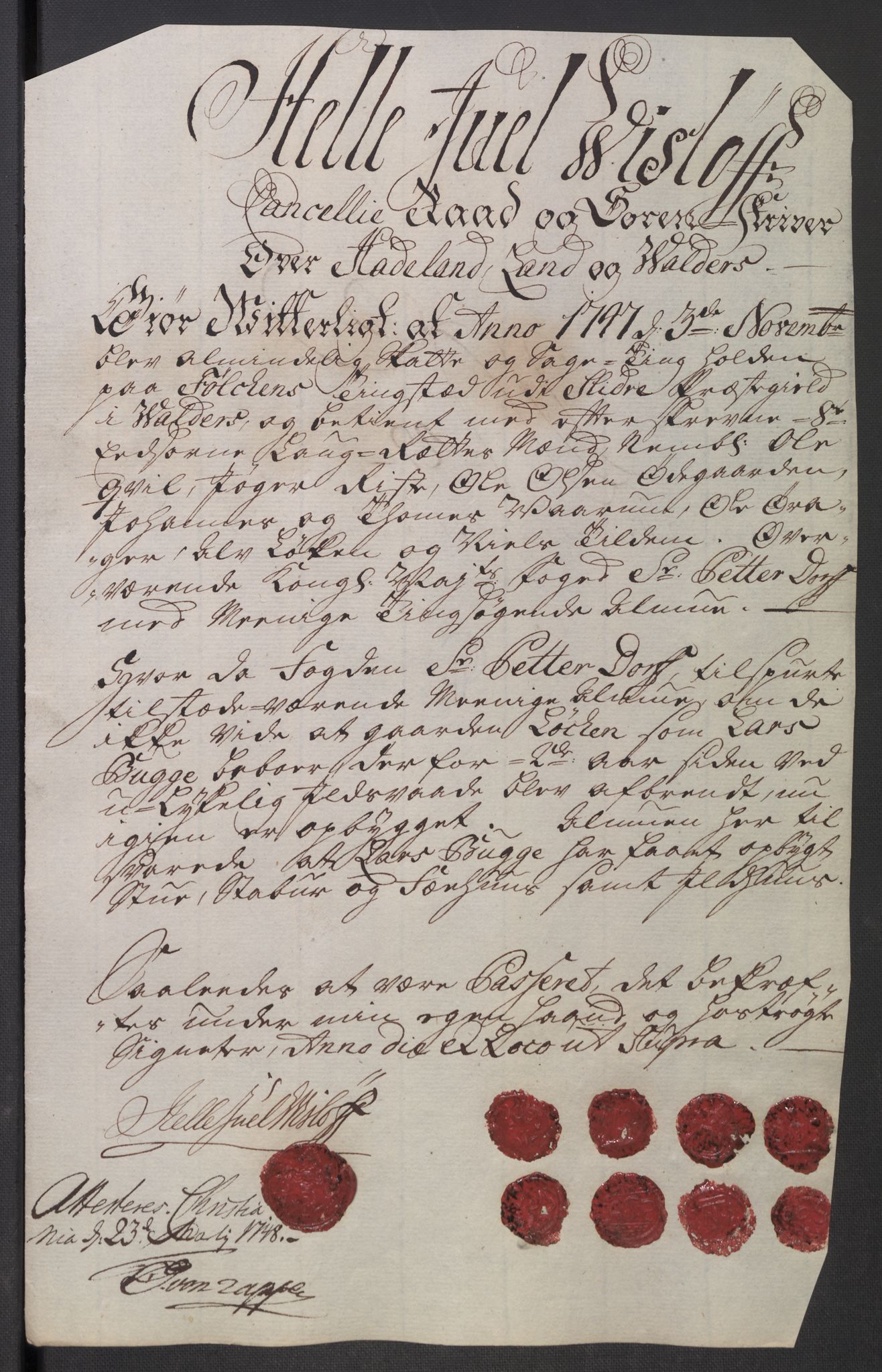 Rentekammeret inntil 1814, Reviderte regnskaper, Fogderegnskap, AV/RA-EA-4092/R18/L1346: Fogderegnskap Hadeland, Toten og Valdres, 1747-1748, p. 200