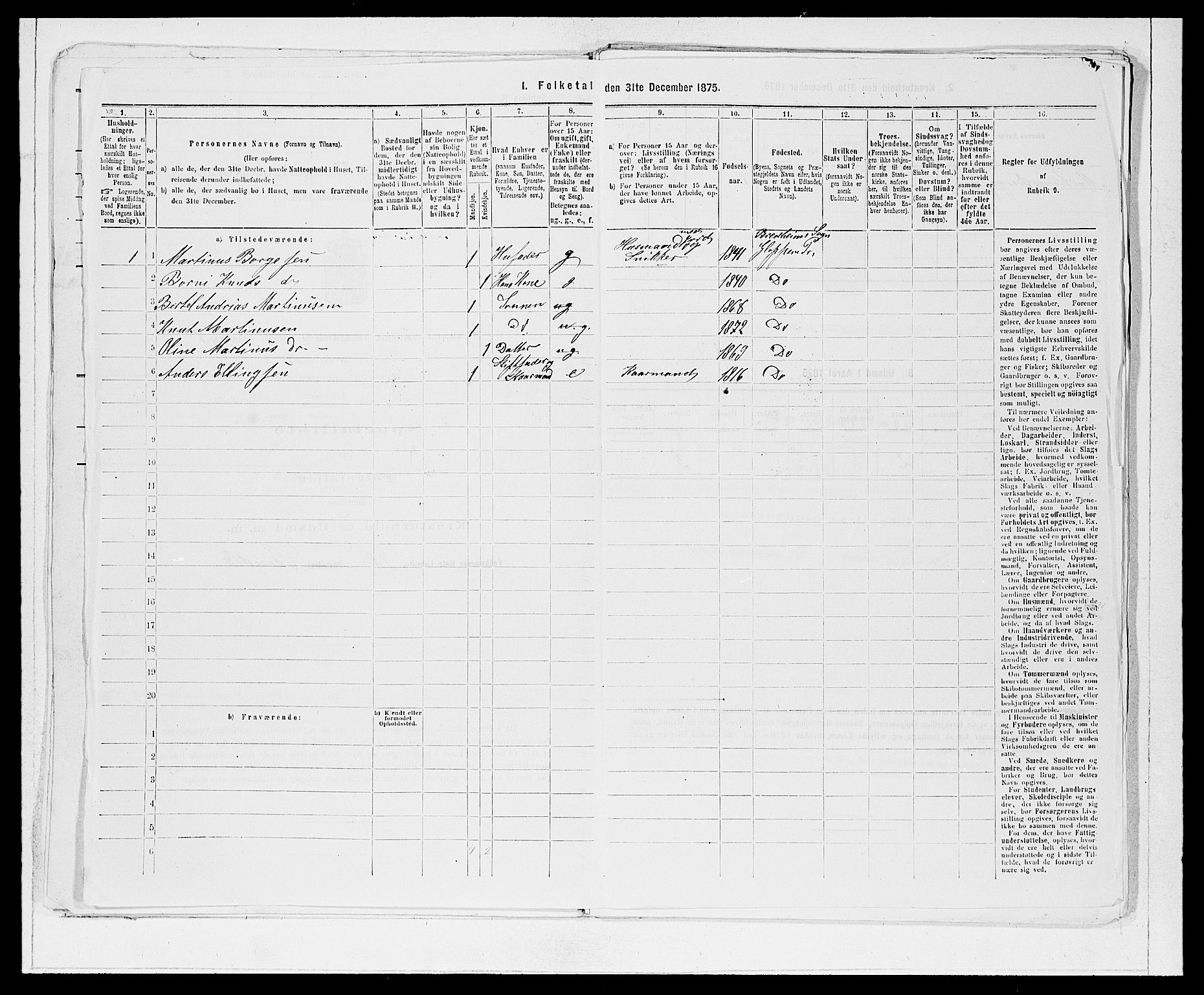 SAB, 1875 Census for 1445P Gloppen, 1875, p. 1088