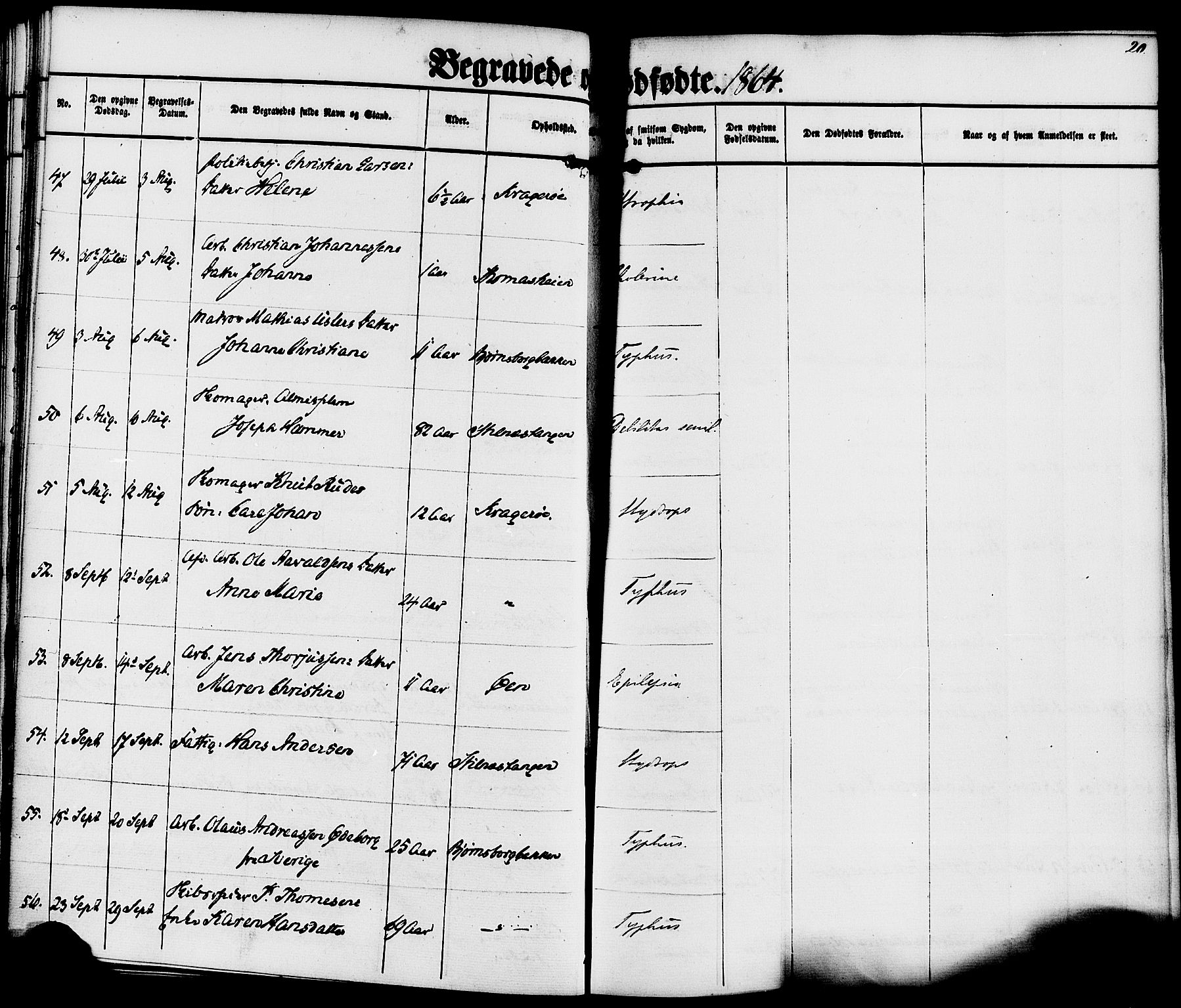 Kragerø kirkebøker, AV/SAKO-A-278/F/Fa/L0010: Parish register (official) no. 10, 1861-1885, p. 20