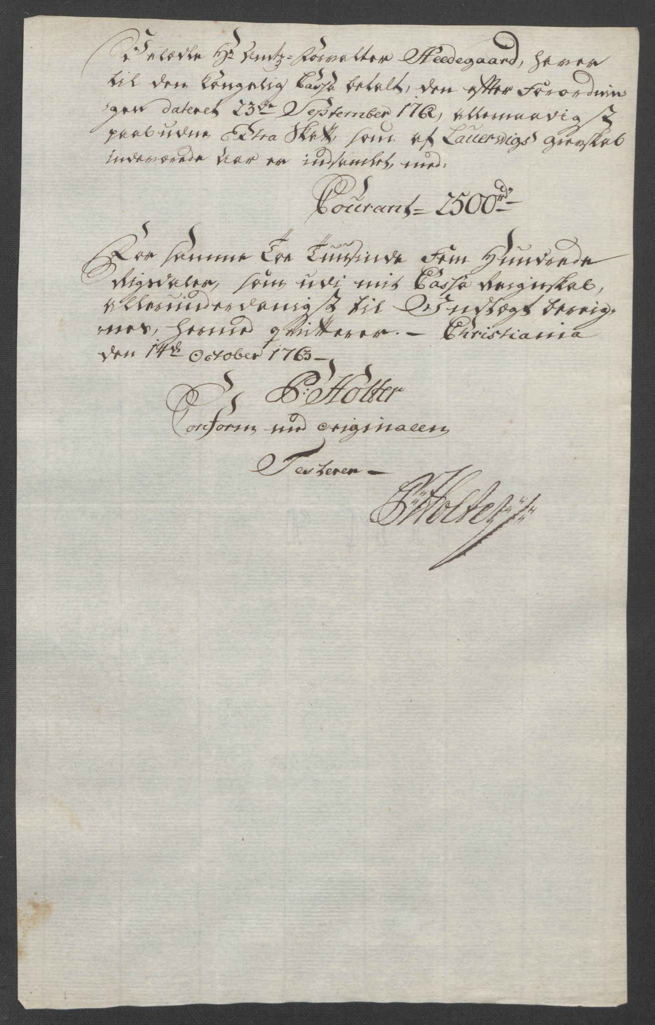 Rentekammeret inntil 1814, Reviderte regnskaper, Fogderegnskap, AV/RA-EA-4092/R33/L2033: Ekstraskatten Larvik grevskap, 1762-1764, p. 396