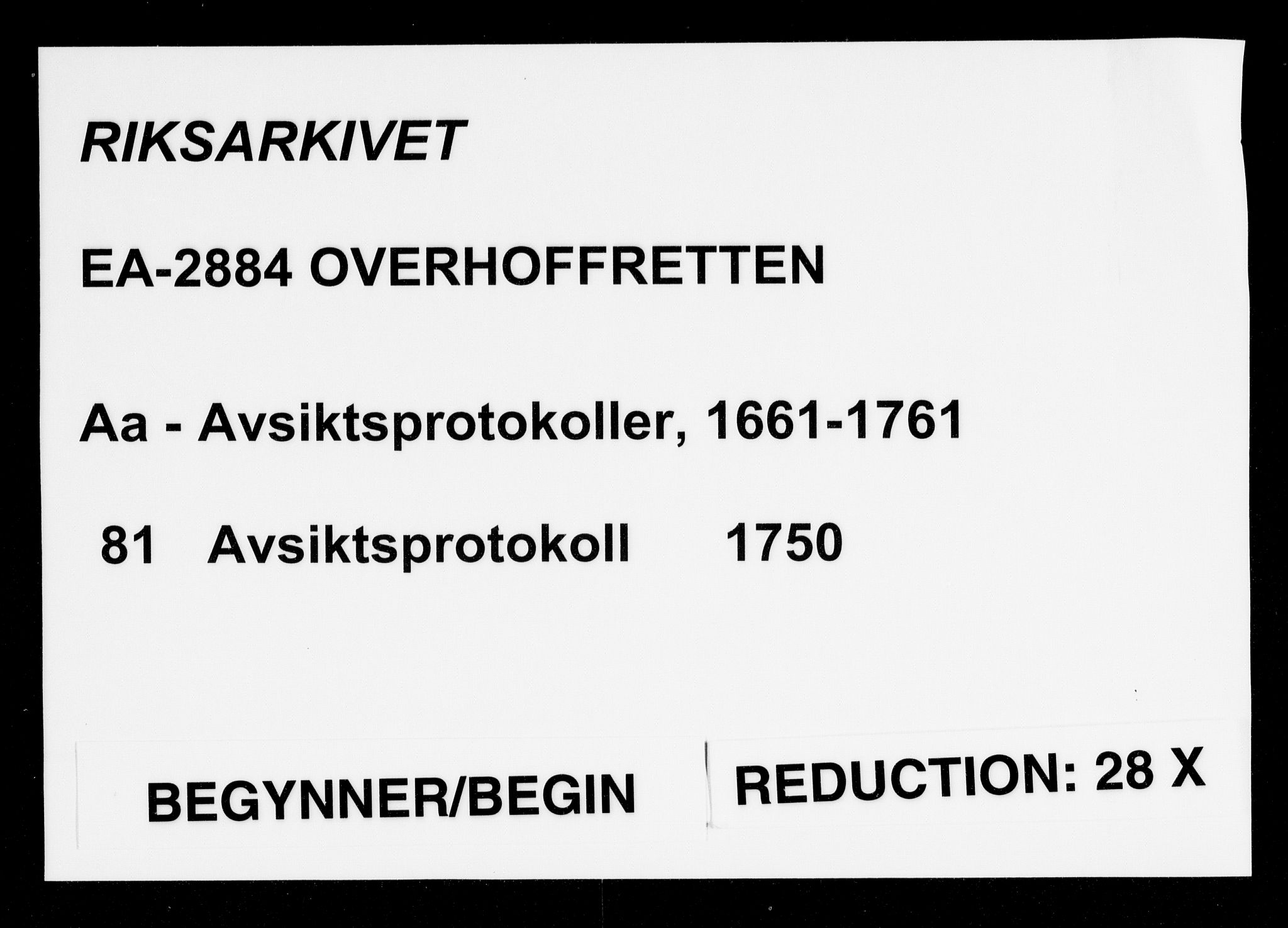 Overhoffretten 1667-1797, AV/RA-EA-2884/Aa/L0081: Avsiktsprotokoll, 1750