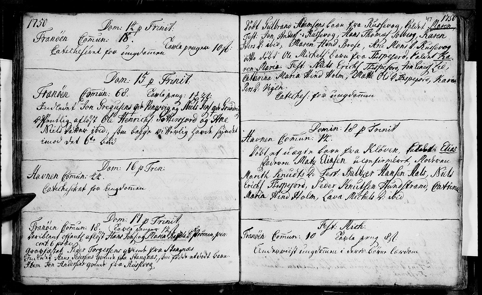 Ibestad sokneprestembete, SATØ/S-0077/H/Ha/Haa/L0001kirke: Parish register (official) no. 1, 1744-1757, p. 47