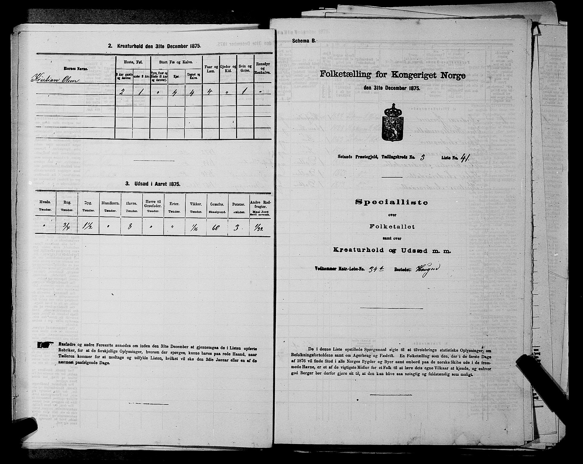 RA, 1875 census for 0221P Høland, 1875, p. 526