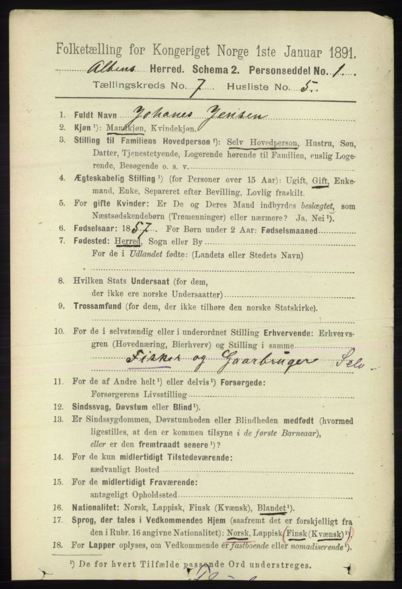 RA, 1891 census for 2012 Alta, 1891, p. 2128