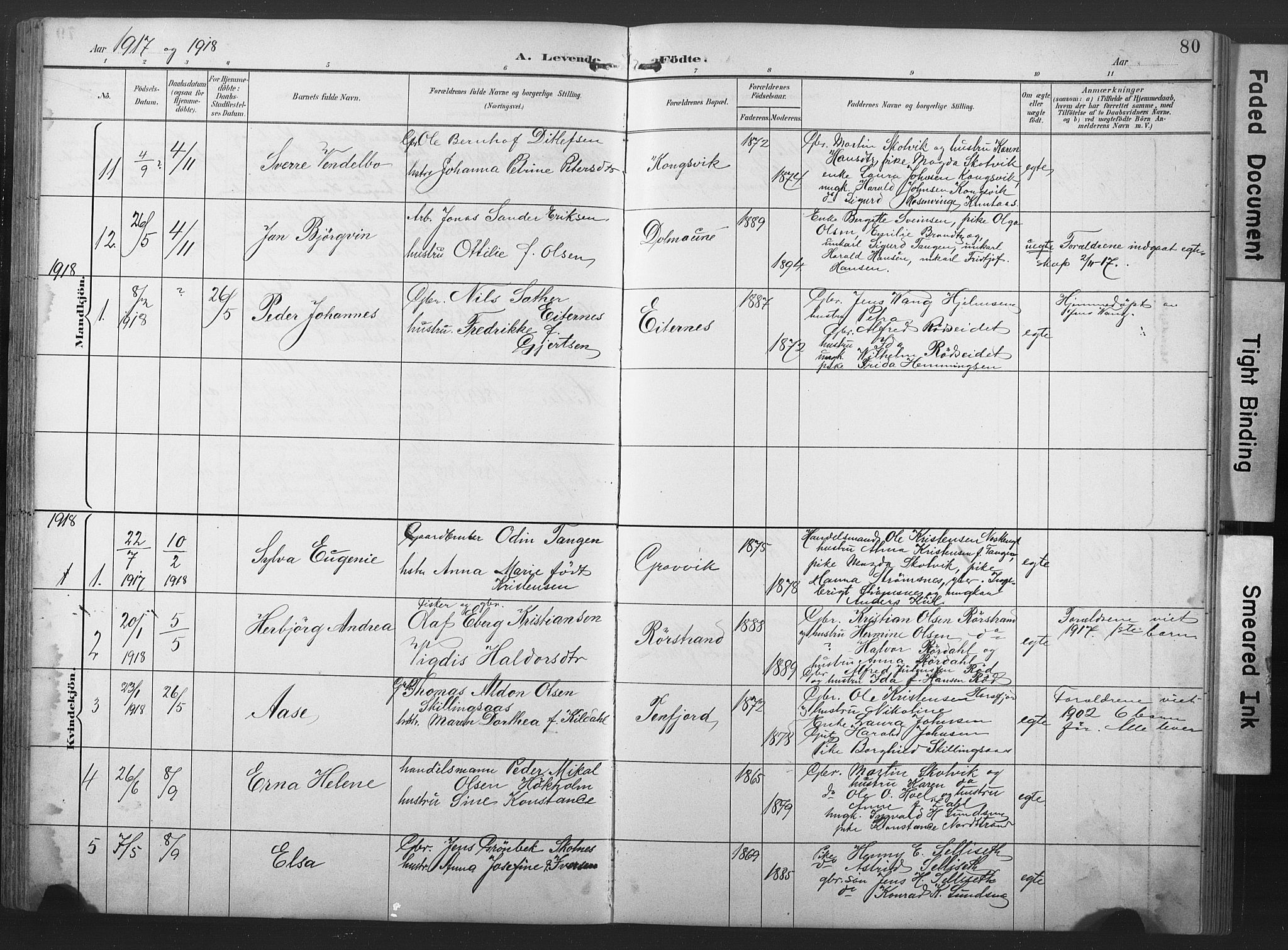 Ministerialprotokoller, klokkerbøker og fødselsregistre - Nord-Trøndelag, SAT/A-1458/789/L0706: Parish register (copy) no. 789C01, 1888-1931, p. 80