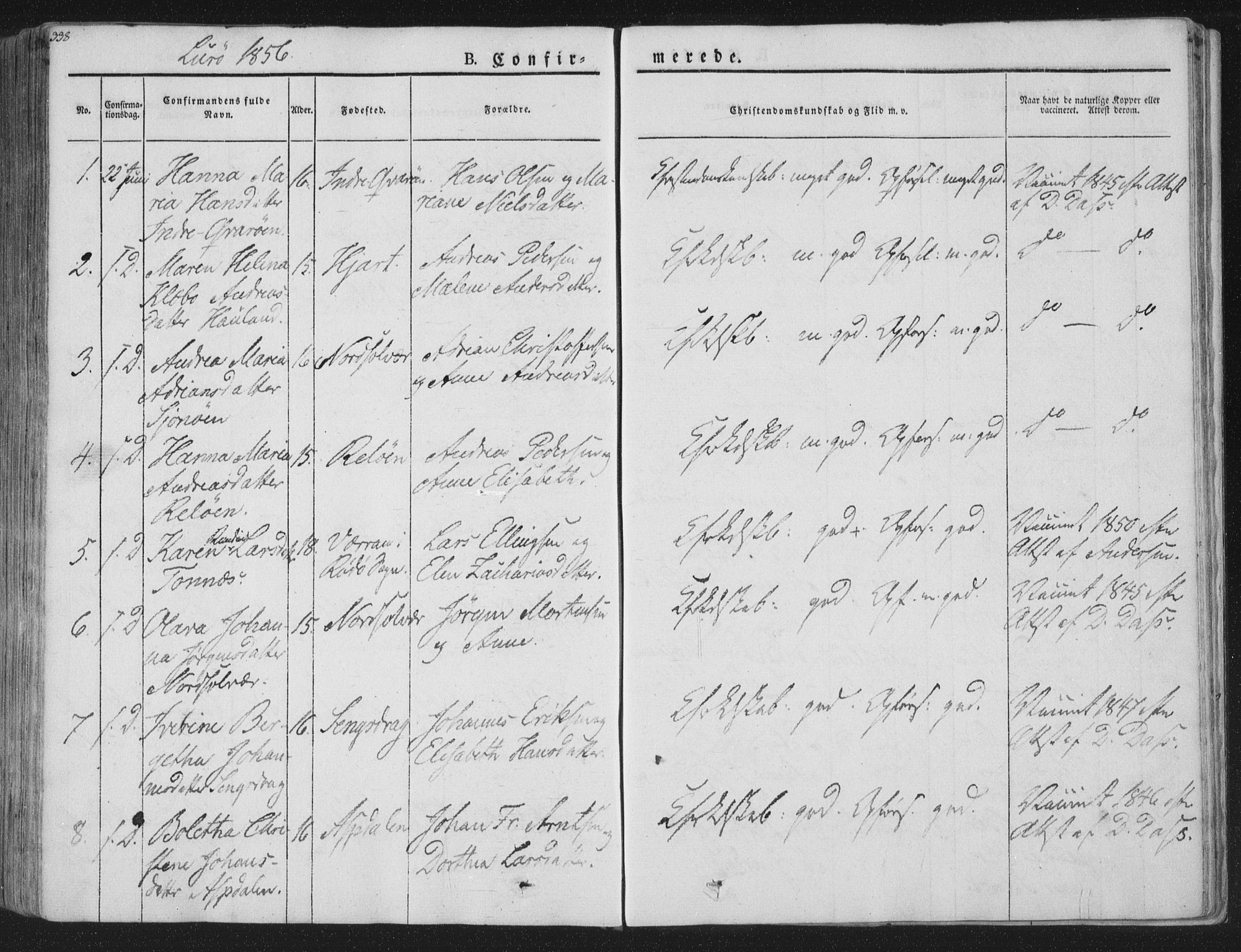 Ministerialprotokoller, klokkerbøker og fødselsregistre - Nordland, SAT/A-1459/839/L0565: Parish register (official) no. 839A02, 1825-1862, p. 338