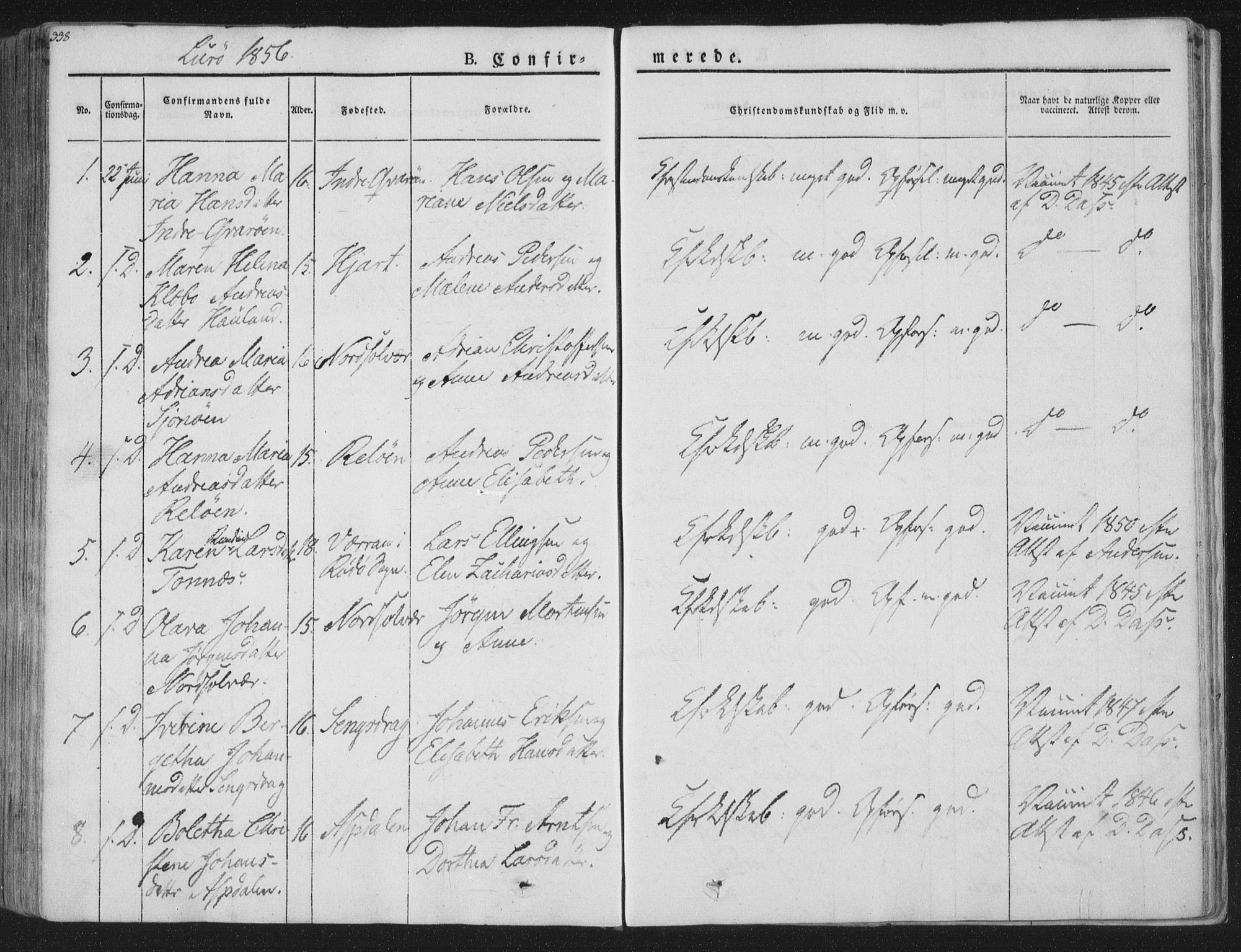 Ministerialprotokoller, klokkerbøker og fødselsregistre - Nordland, AV/SAT-A-1459/839/L0565: Parish register (official) no. 839A02, 1825-1862, p. 338