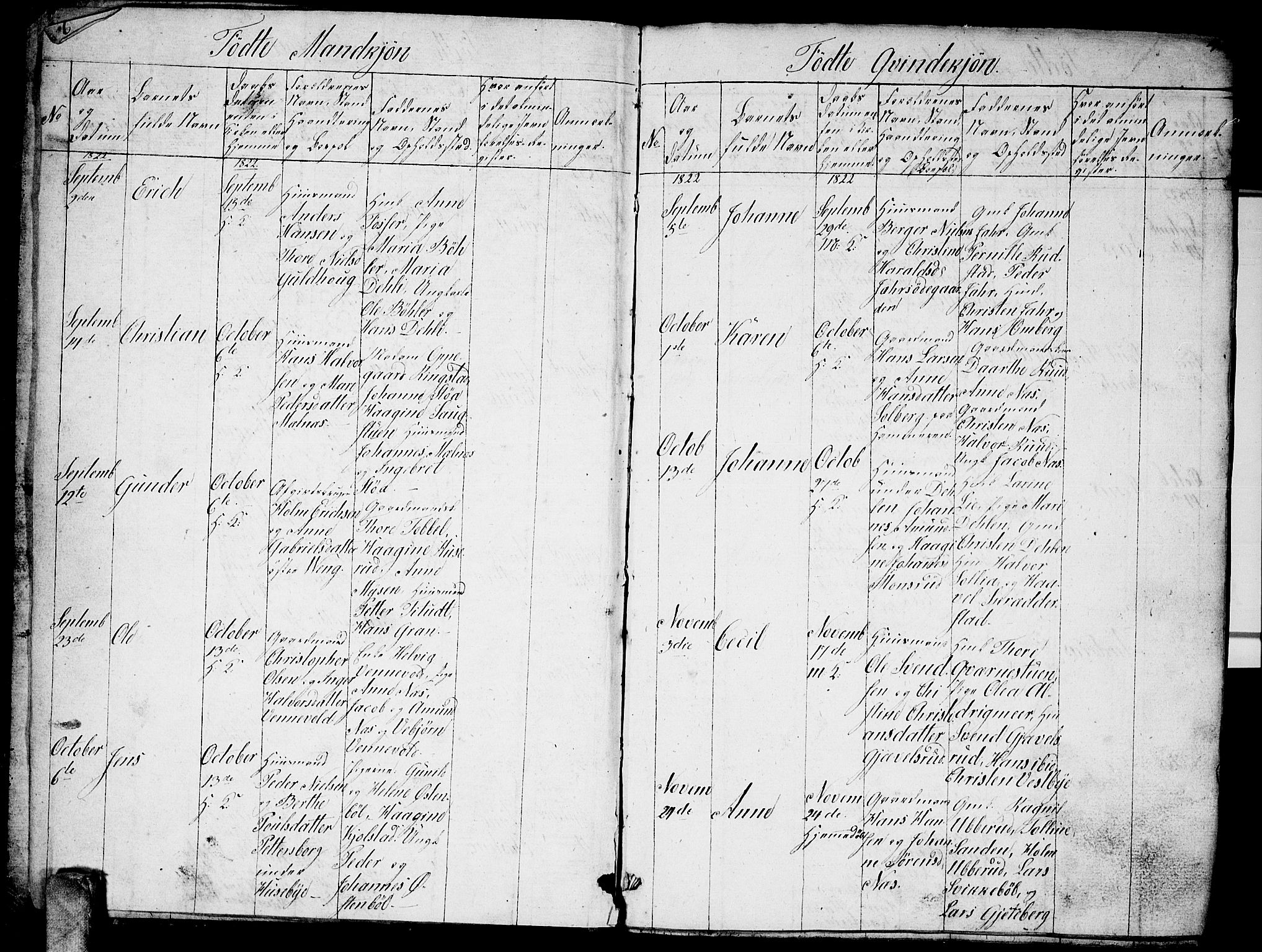 Enebakk prestekontor Kirkebøker, SAO/A-10171c/G/Ga/L0002: Parish register (copy) no. I 2, 1822-1833, p. 3-4