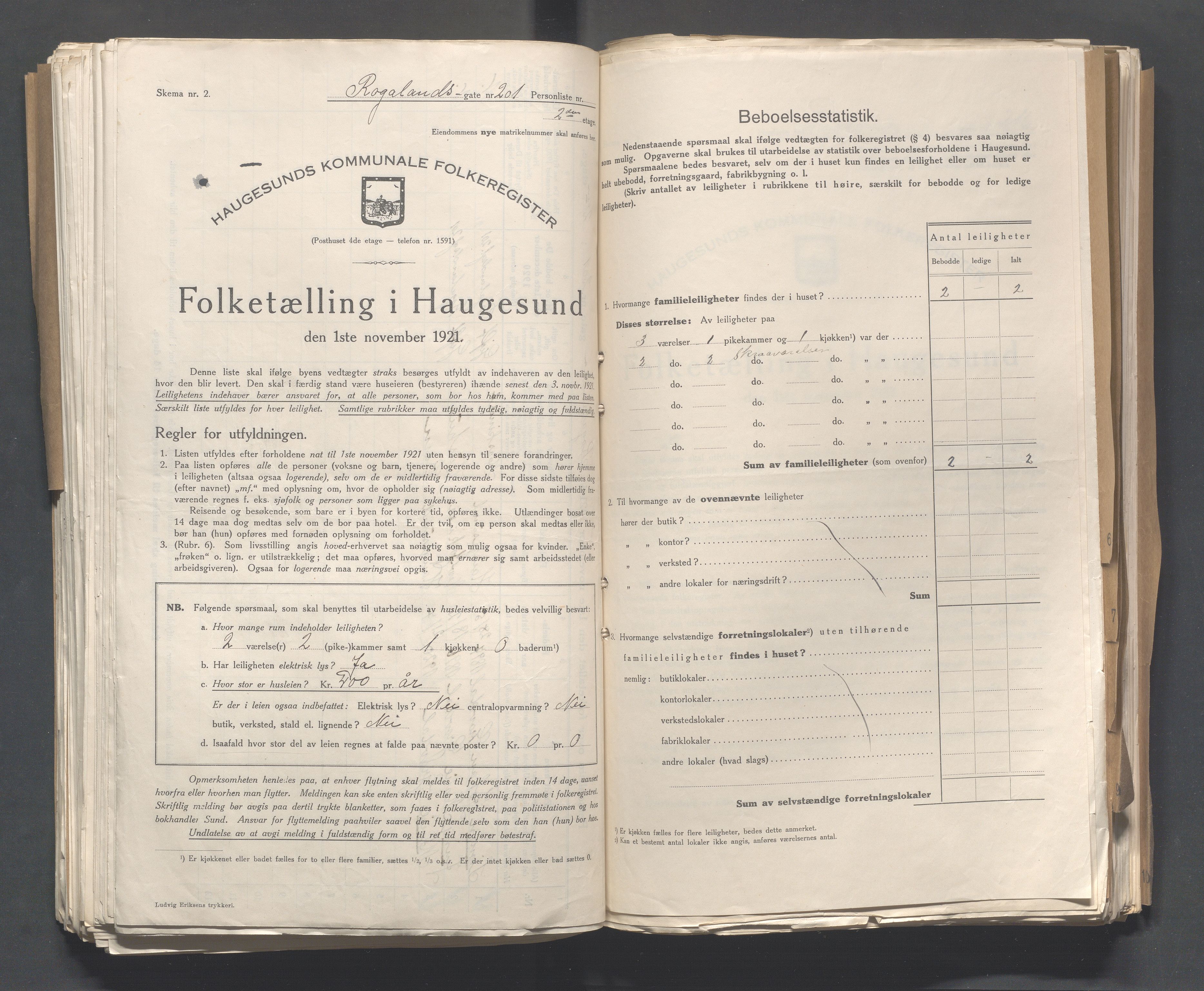 IKAR, Local census 1.11.1921 for Haugesund, 1921, p. 3407