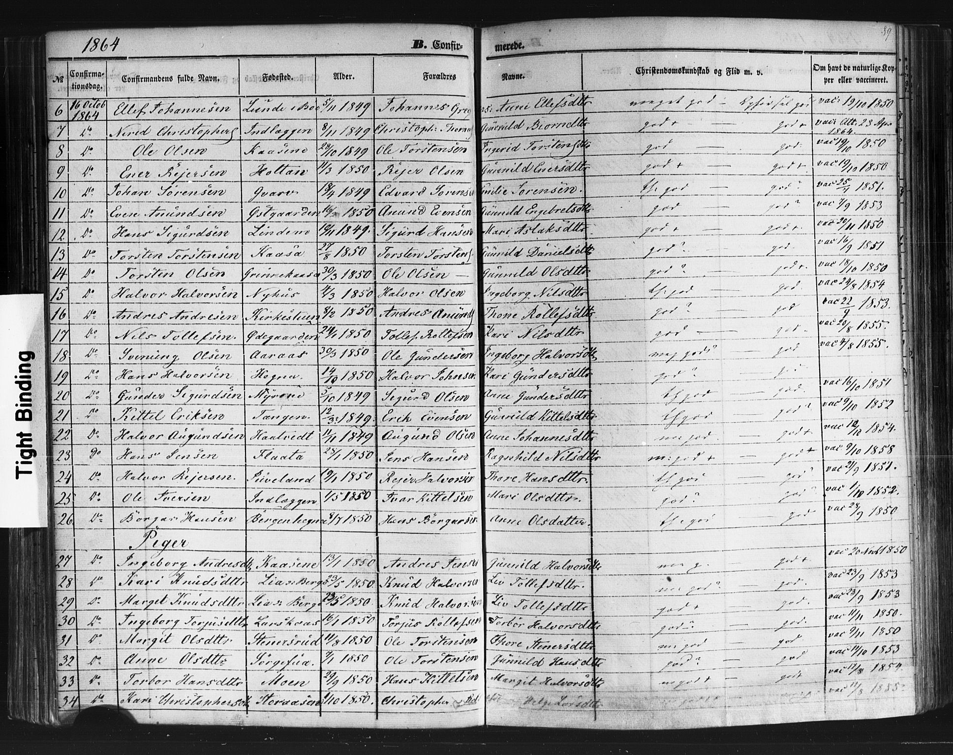 Sauherad kirkebøker, SAKO/A-298/F/Fb/L0001: Parish register (official) no. II 1, 1851-1877, p. 89