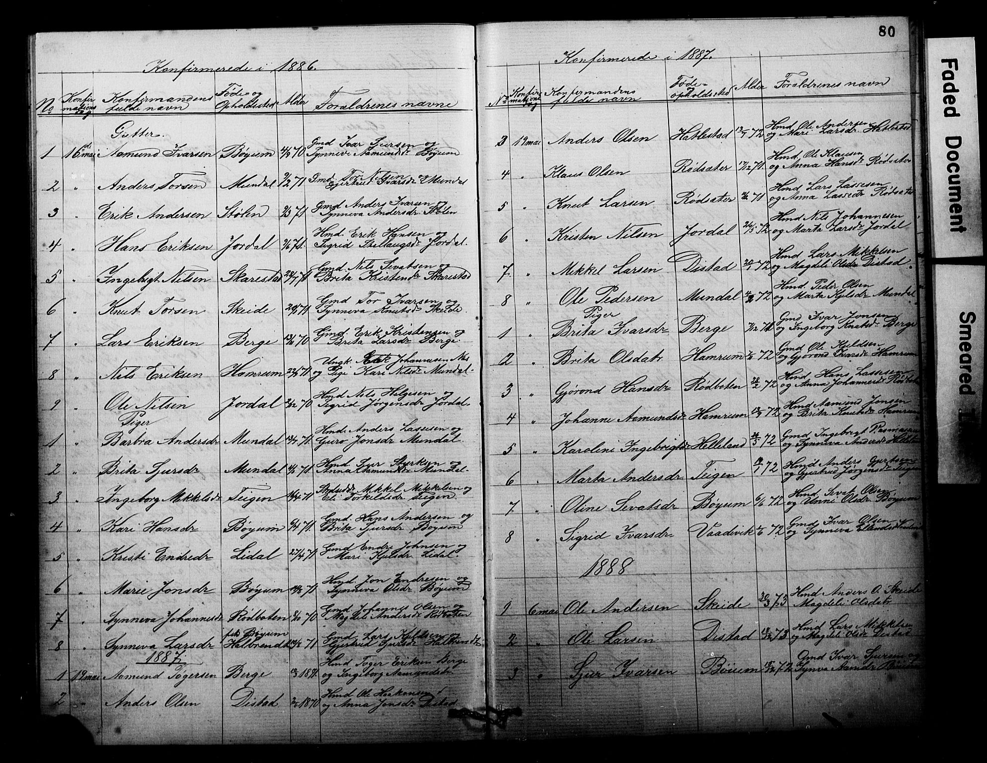 Balestrand sokneprestembete, SAB/A-79601: Parish register (copy) no. B 1A, 1880-1916, p. 80