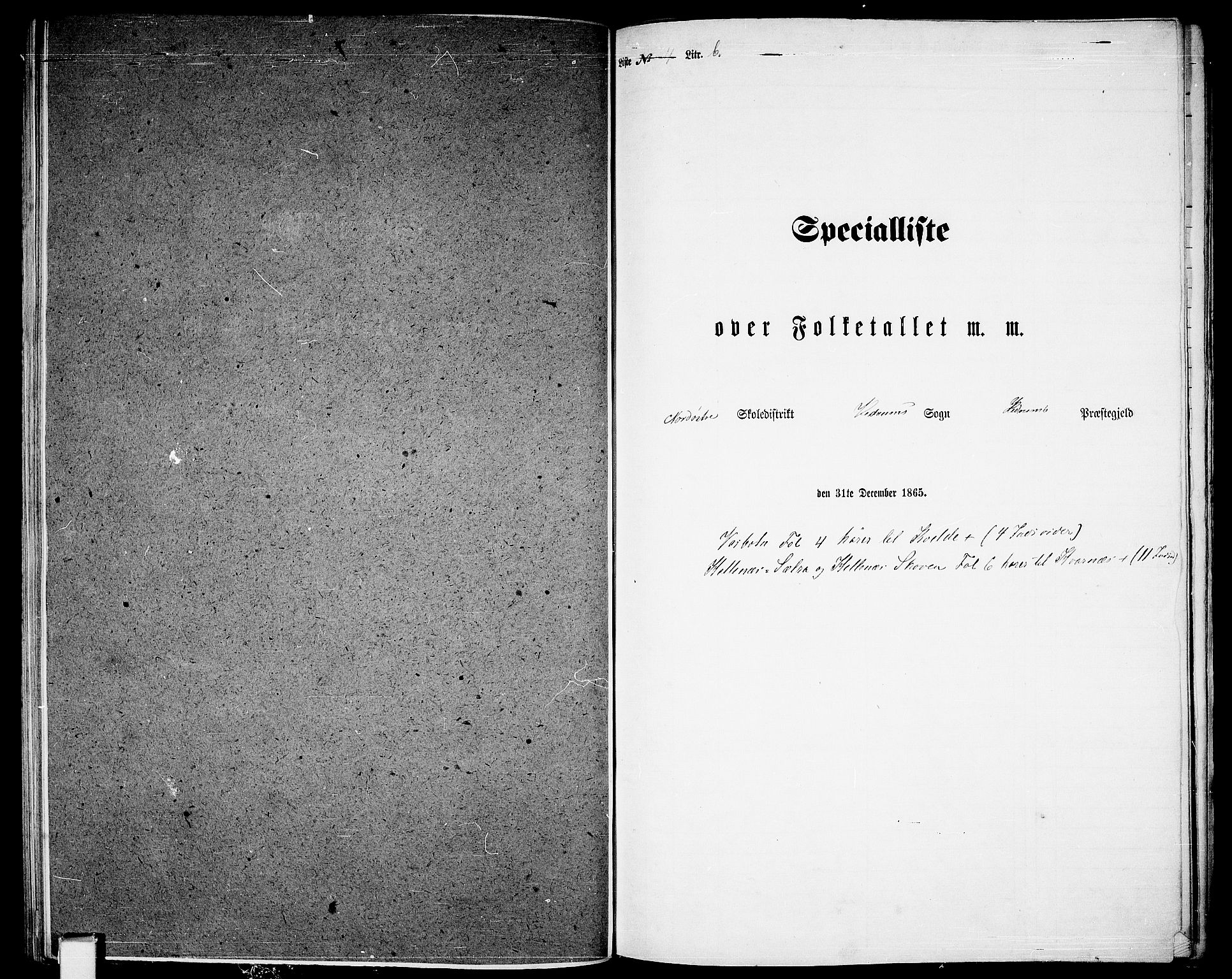 RA, 1865 census for Hedrum, 1865, p. 81