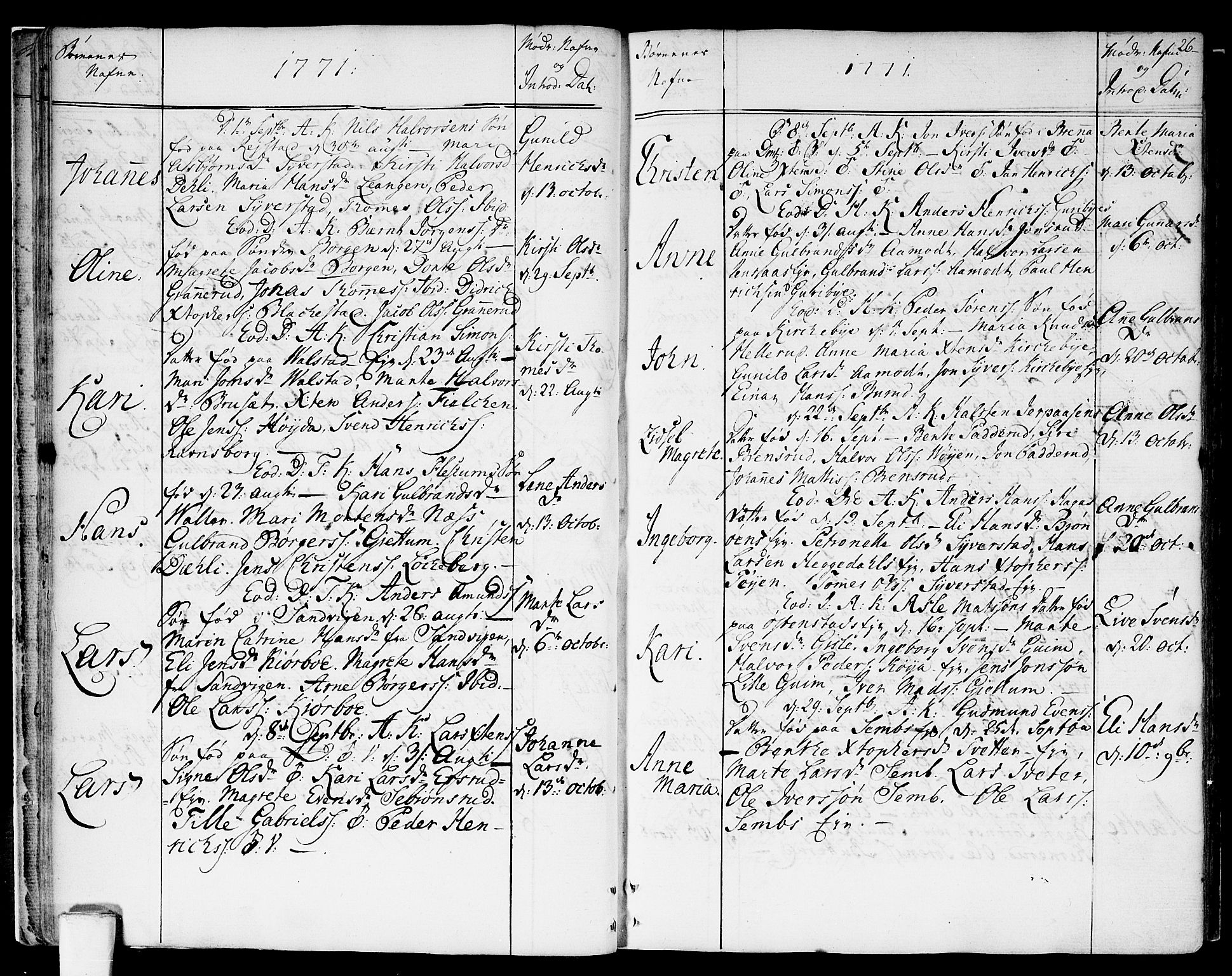 Asker prestekontor Kirkebøker, AV/SAO-A-10256a/F/Fa/L0003: Parish register (official) no. I 3, 1767-1807, p. 26