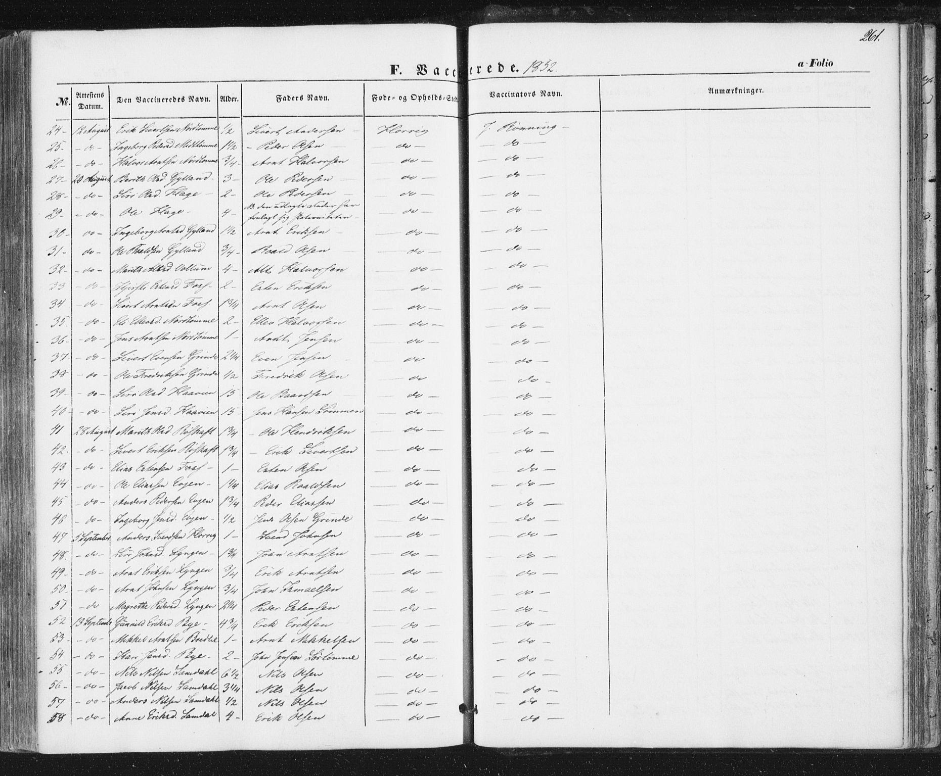 Ministerialprotokoller, klokkerbøker og fødselsregistre - Sør-Trøndelag, SAT/A-1456/692/L1103: Parish register (official) no. 692A03, 1849-1870, p. 261