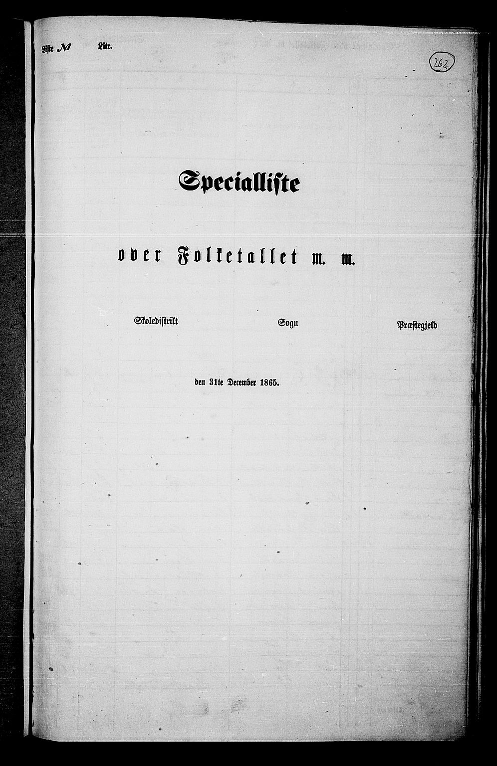 RA, 1865 census for Gausdal, 1865, p. 225