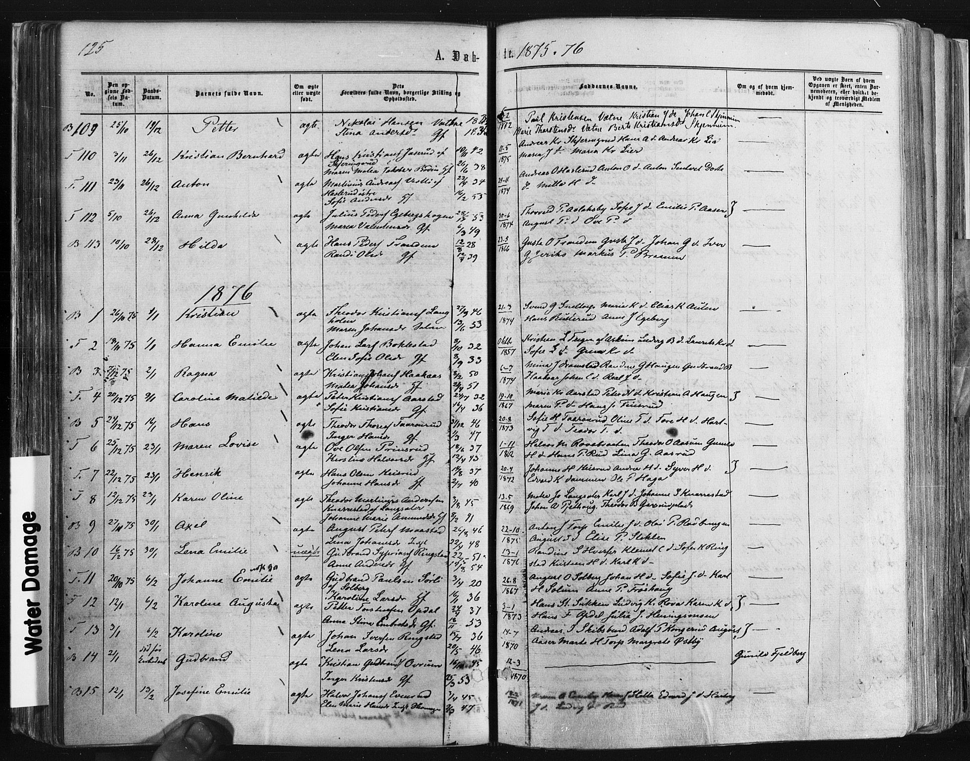 Trøgstad prestekontor Kirkebøker, SAO/A-10925/F/Fa/L0009: Parish register (official) no. I 9, 1865-1877, p. 125